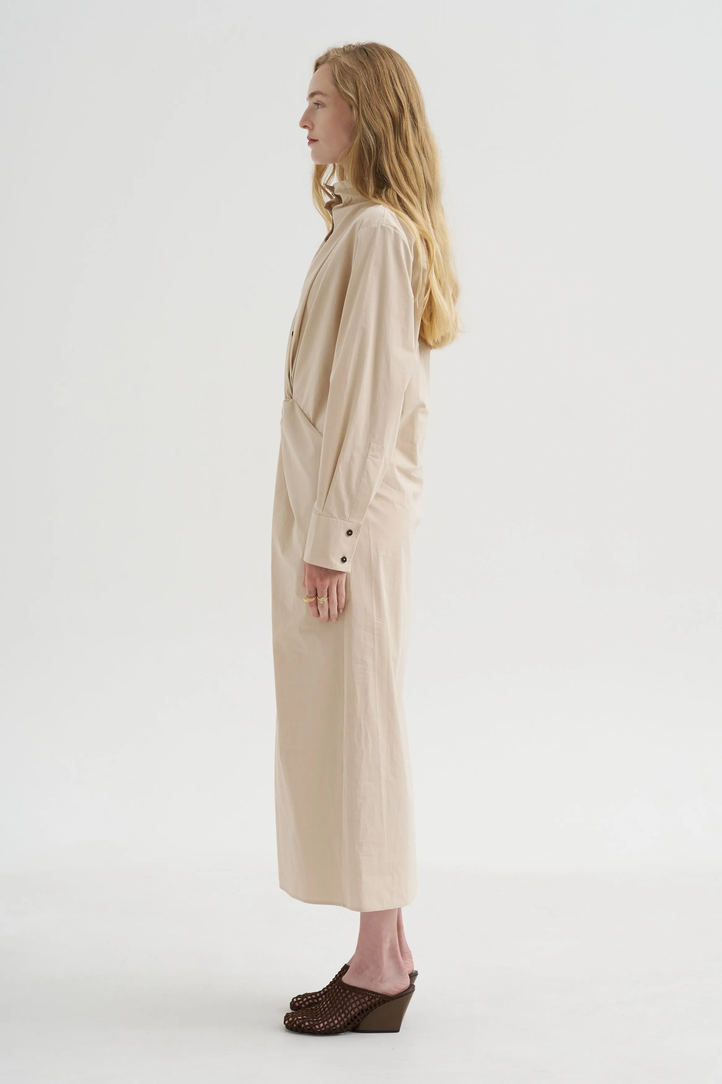 Long Sleeve Dress, Sand sold by Kick Pleat product image thumbnail 4