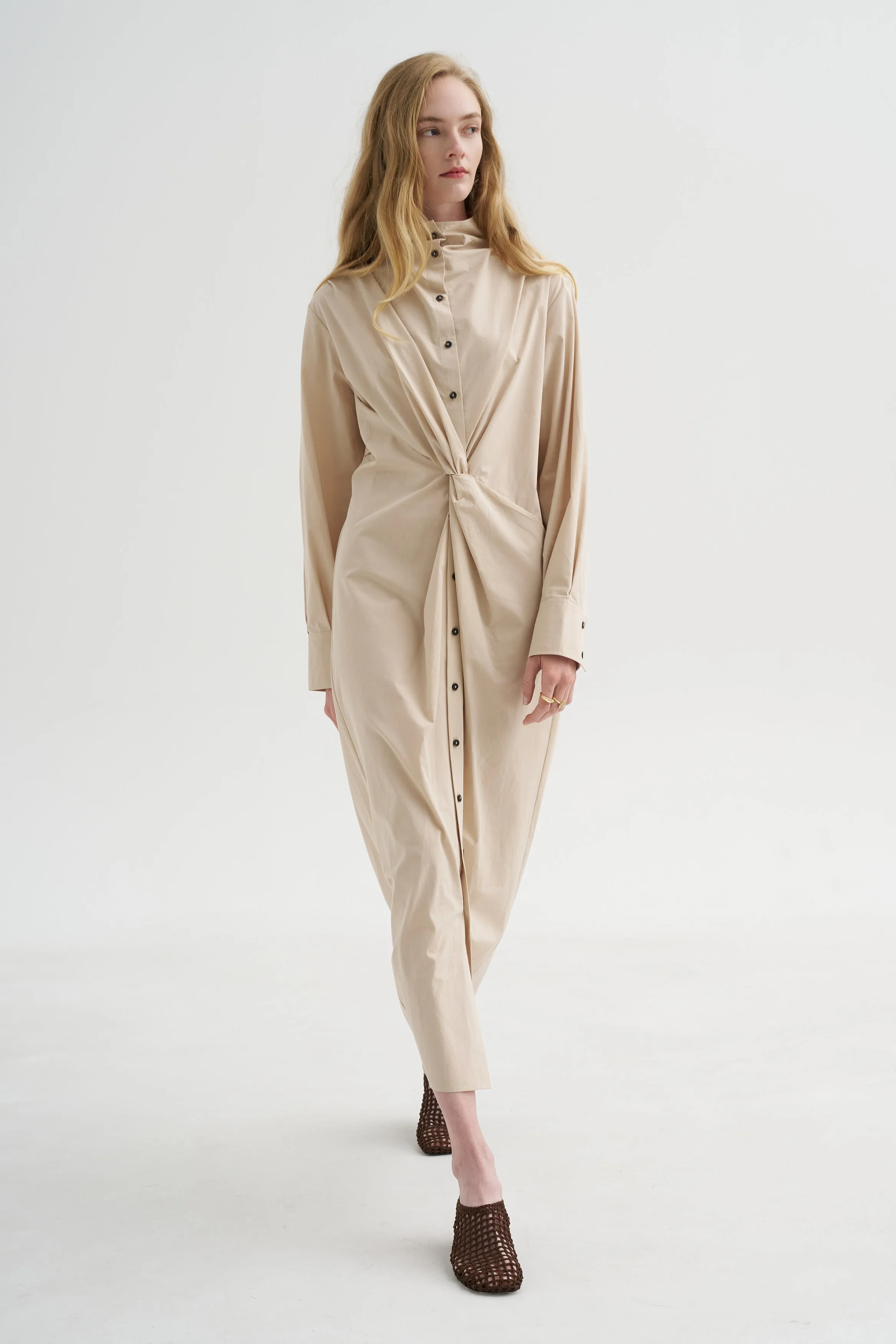 Long Sleeve Dress, Sand sold by Kick Pleat product image thumbnail 2