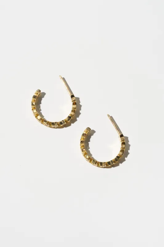 Mini Star Hoops, Yellow Gold made by Kick Pleat