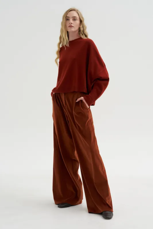 Full Pants - Corduroy, Burnt Sienna made by Dusan