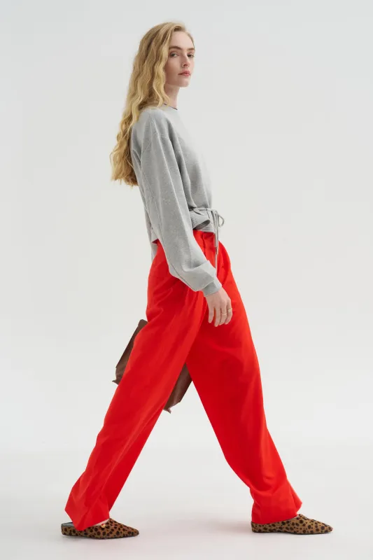 Pleated Pants, Fire Red made by ODEEH