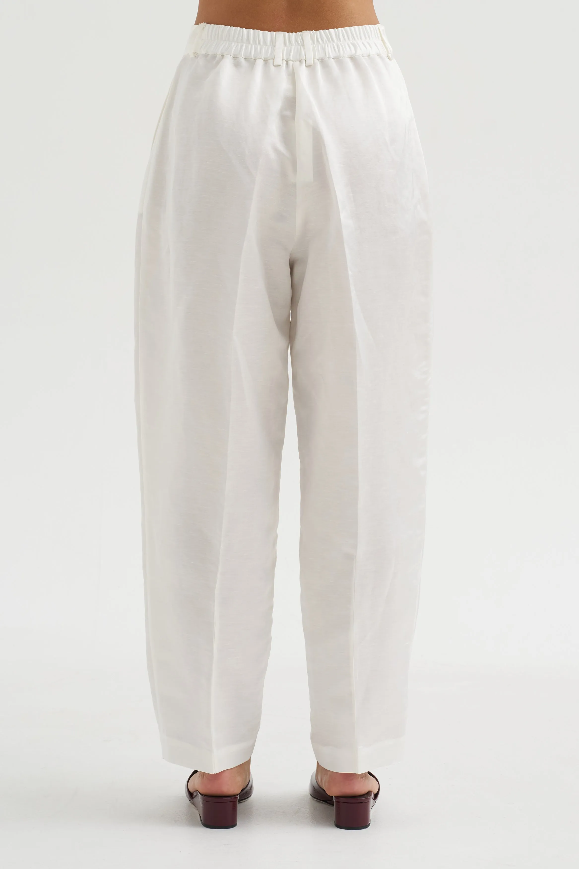 Satin Masculine Barrel Pants, White sold by Kick Pleat product image thumbnail 4