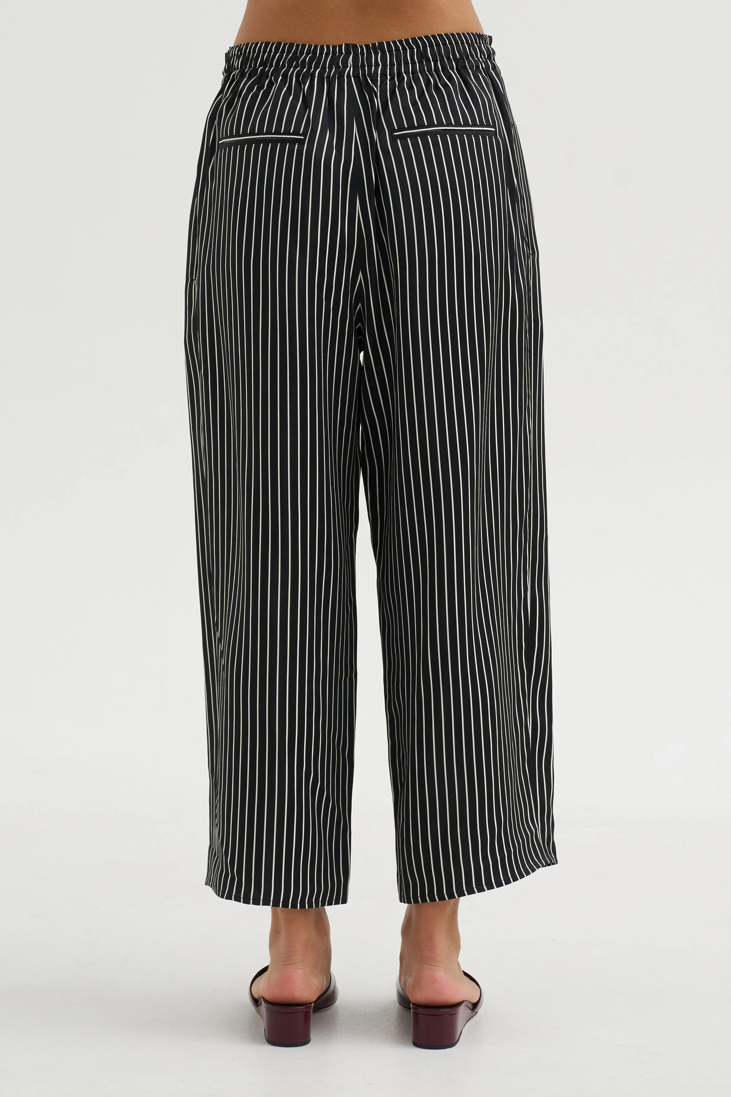 Balloon Drawstring Trouser, Black Stripe sold by Kick Pleat product image thumbnail 4
