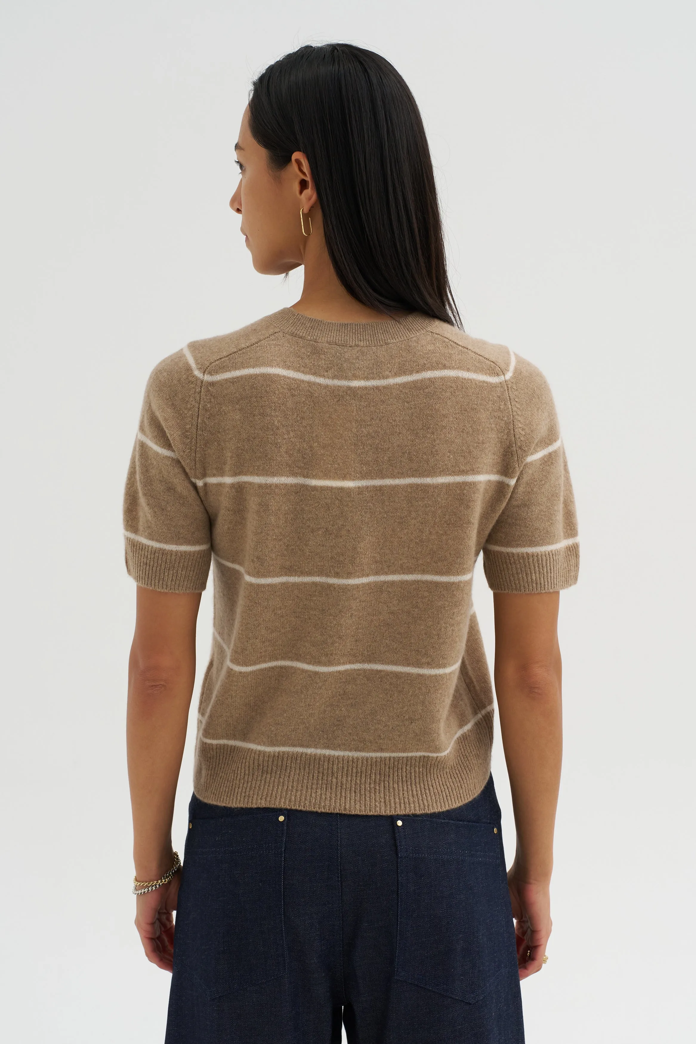 Krysta Stripe Cashmere Top, Fawn & Ivory sold by Kick Pleat product image thumbnail 5
