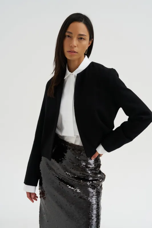 Cropped Jacket, Jet Black made by ODEEH