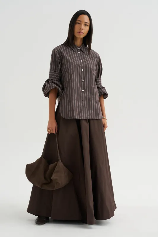 Mens Stripe Shirt, Toffee made by ODEEH