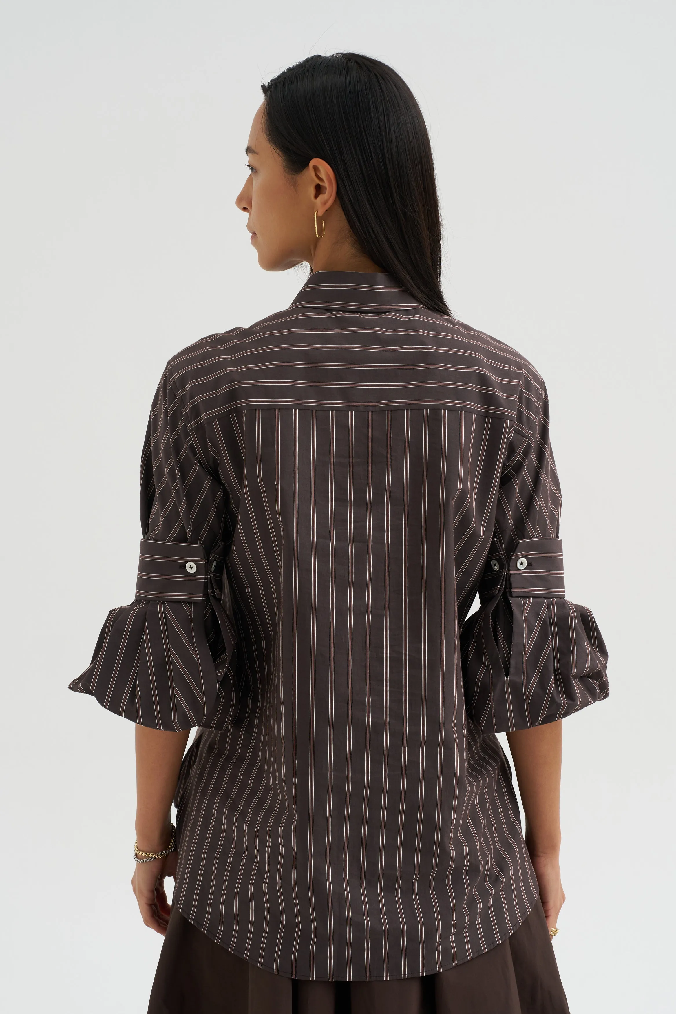 Mens Stripe Shirt, Toffee sold by Kick Pleat product image thumbnail 4