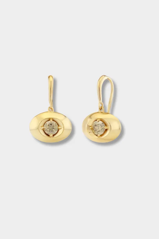 White Diamond Drop Stone, Yellow Gold made by Kick Pleat