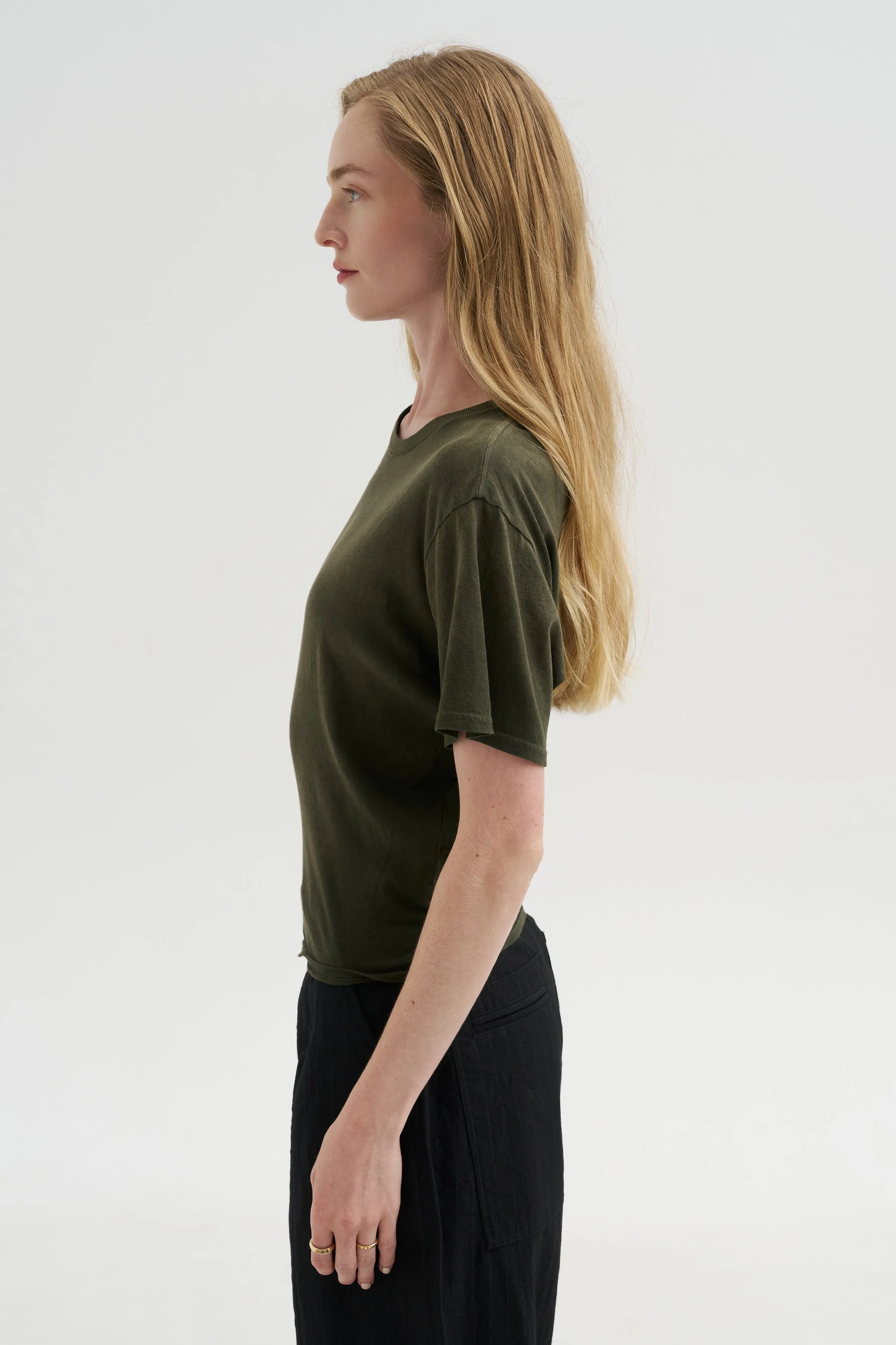Tight Waist Tee, Washed Olive sold by Kick Pleat product image thumbnail 4