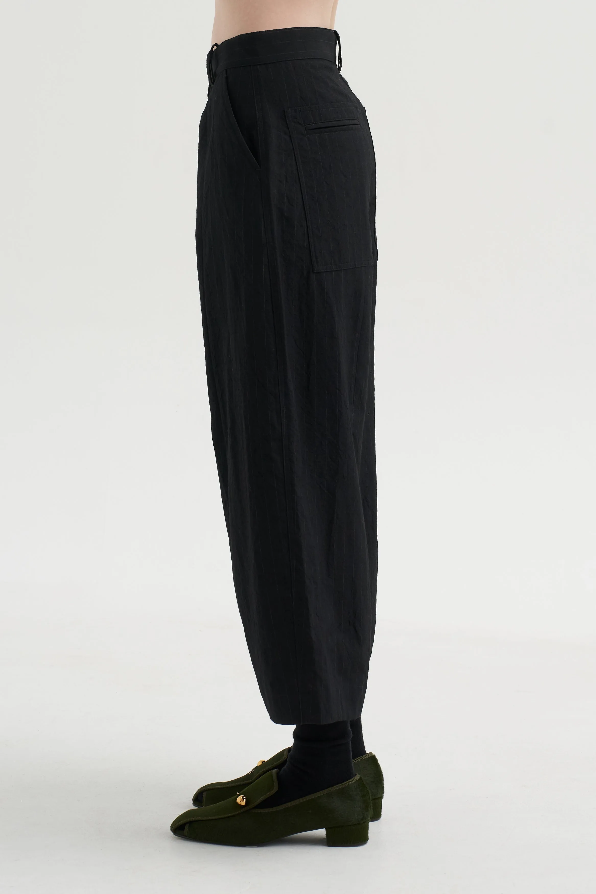 Sandra Pants, Black Stripe sold by Kick Pleat product image thumbnail 3