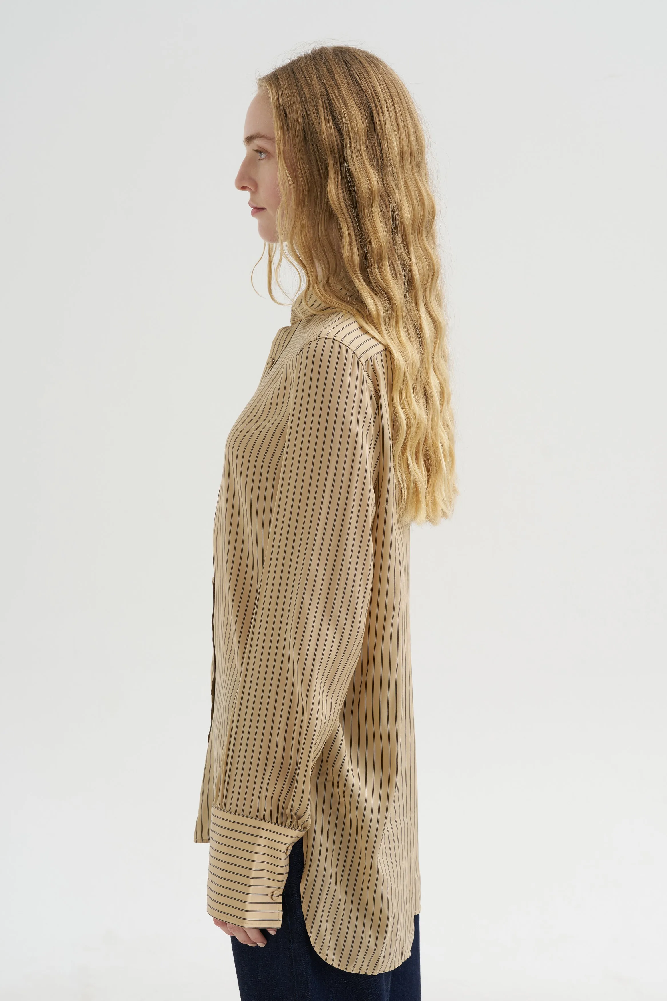 Stripe Shirt, Fawn & Black sold by Kick Pleat product image thumbnail 4