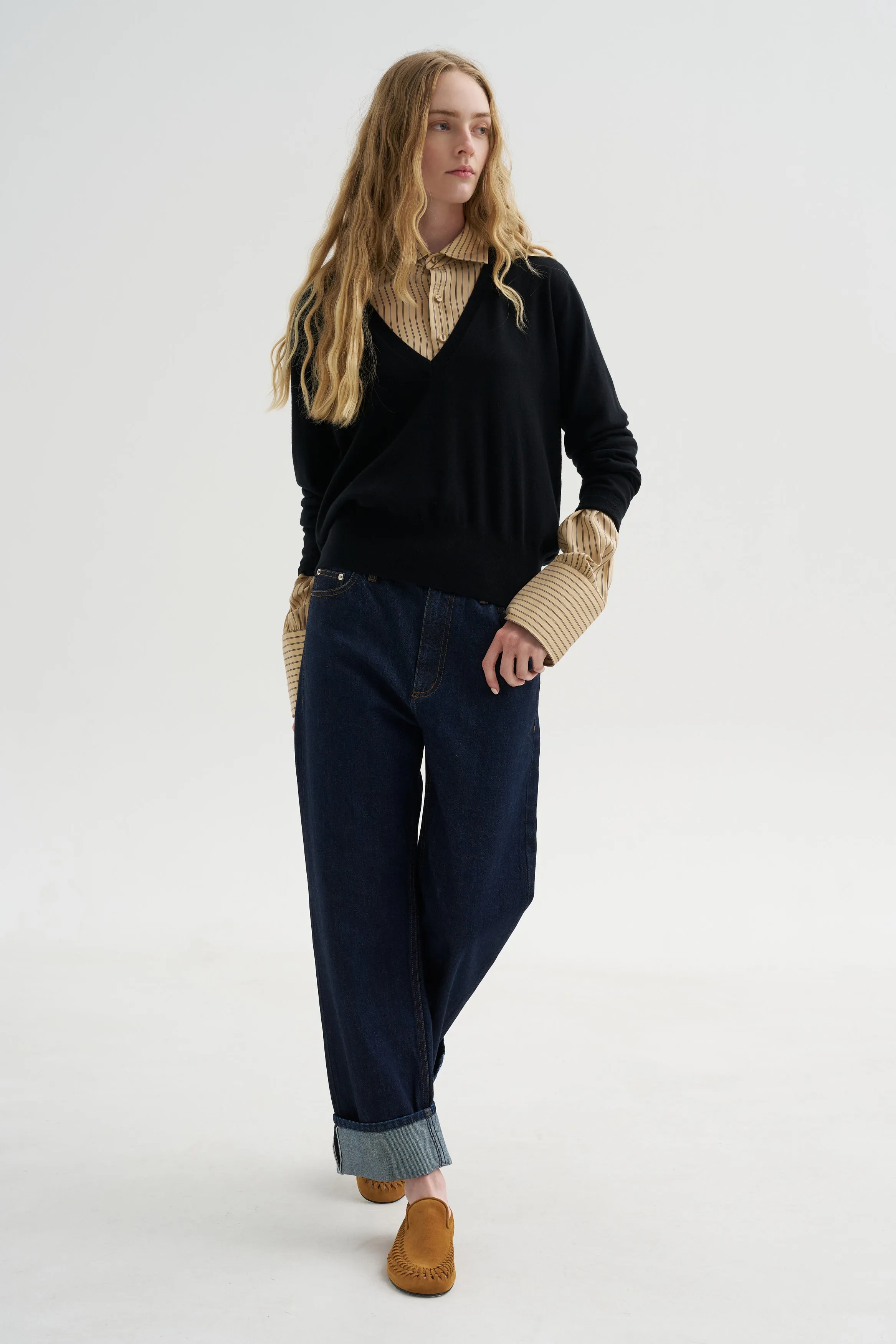 Stripe Shirt, Fawn & Black sold by Kick Pleat