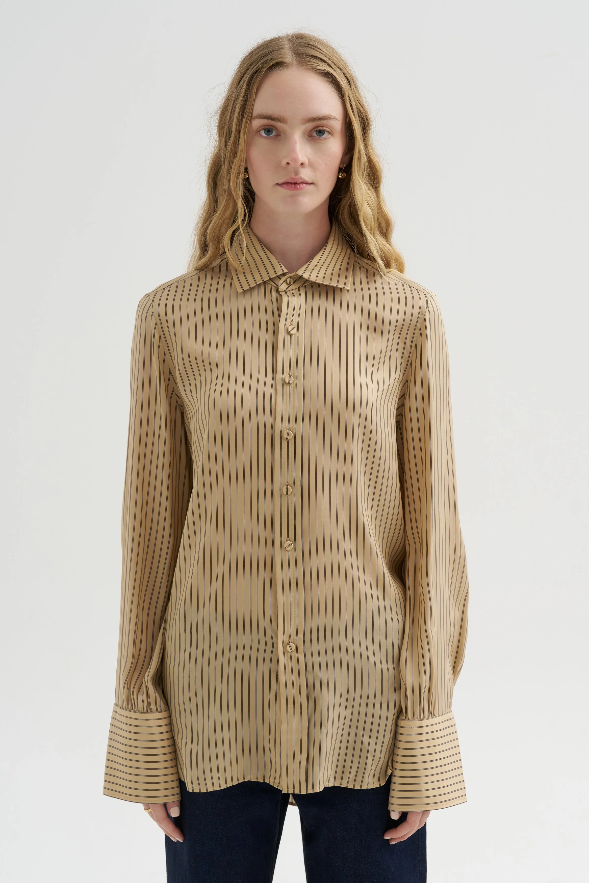Stripe Shirt, Fawn & Black sold by Kick Pleat product image thumbnail 3