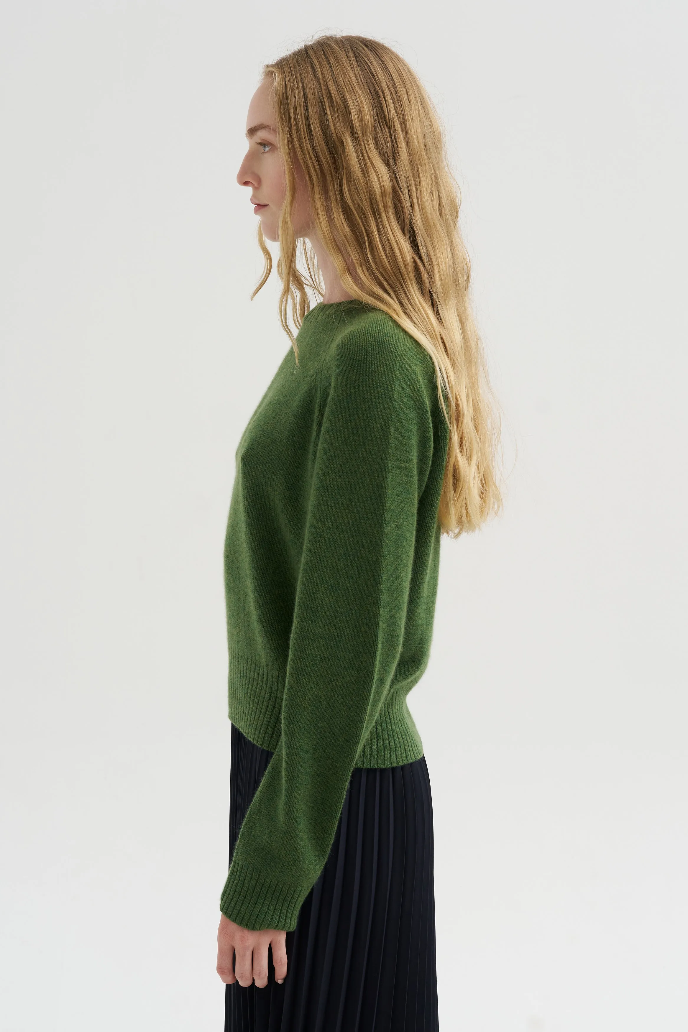 Long Sleeve Sweater, Seaweed Melange sold by Kick Pleat product image thumbnail 3