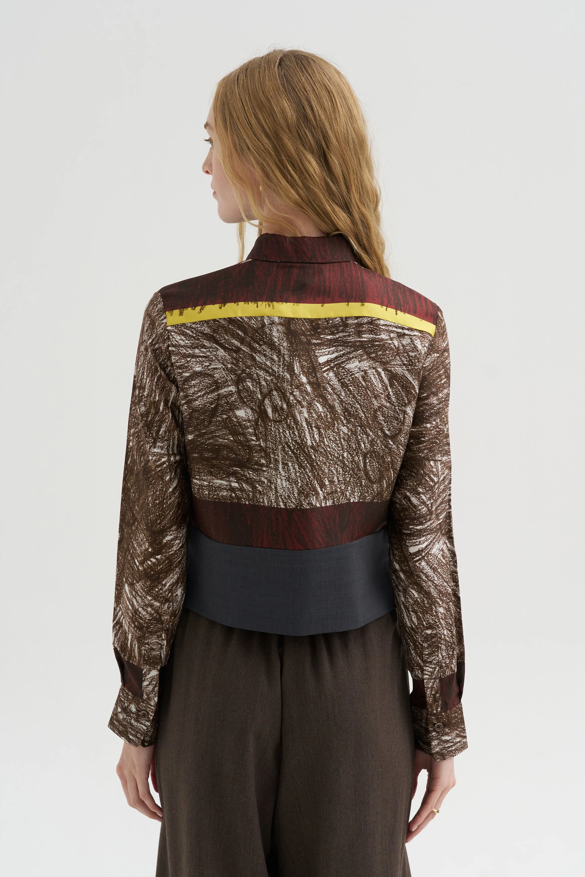 Foulard Scribbles Shirt, Myrrh sold by Kick Pleat product image thumbnail 4