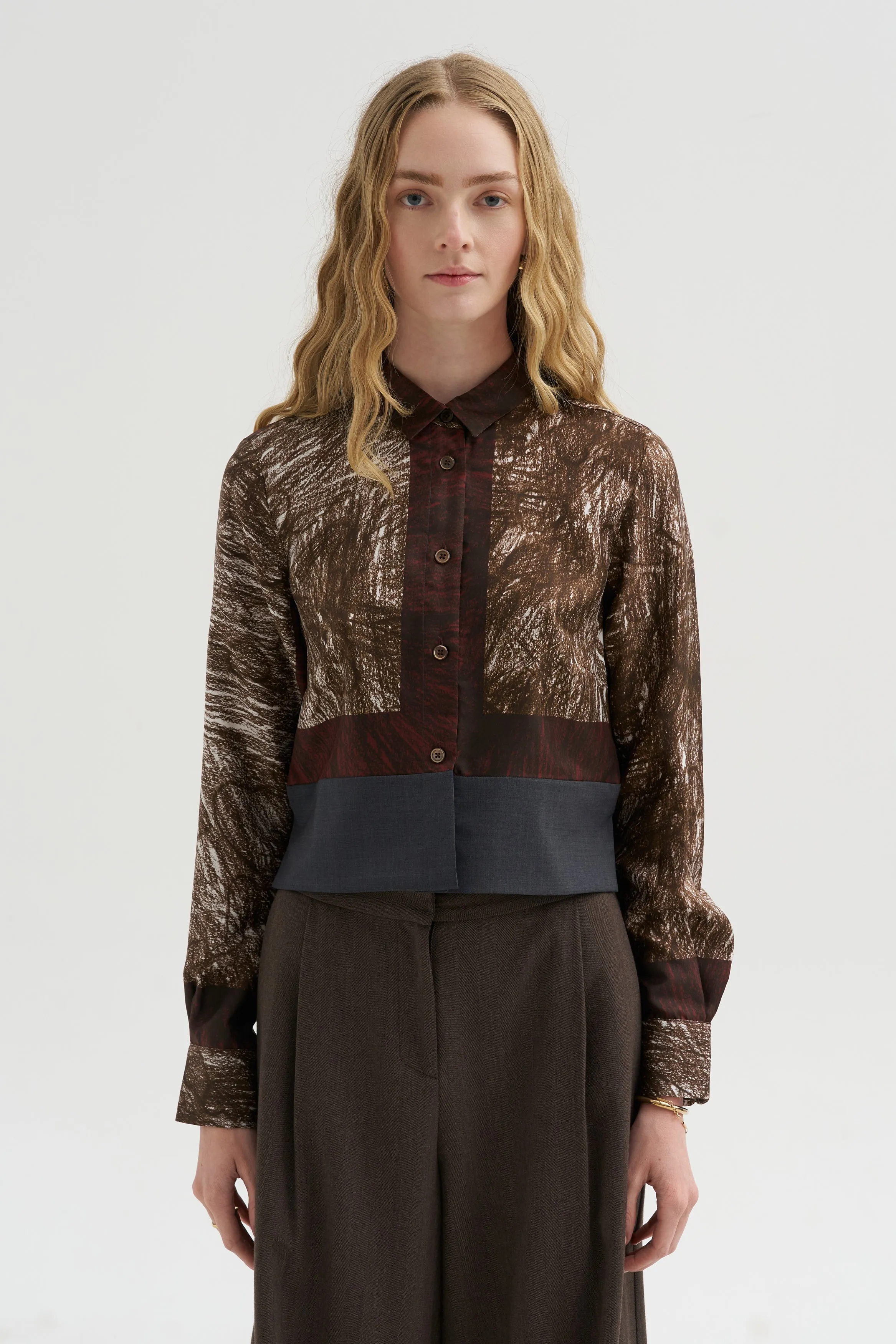 Foulard Scribbles Shirt, Myrrh sold by Kick Pleat product image thumbnail 2