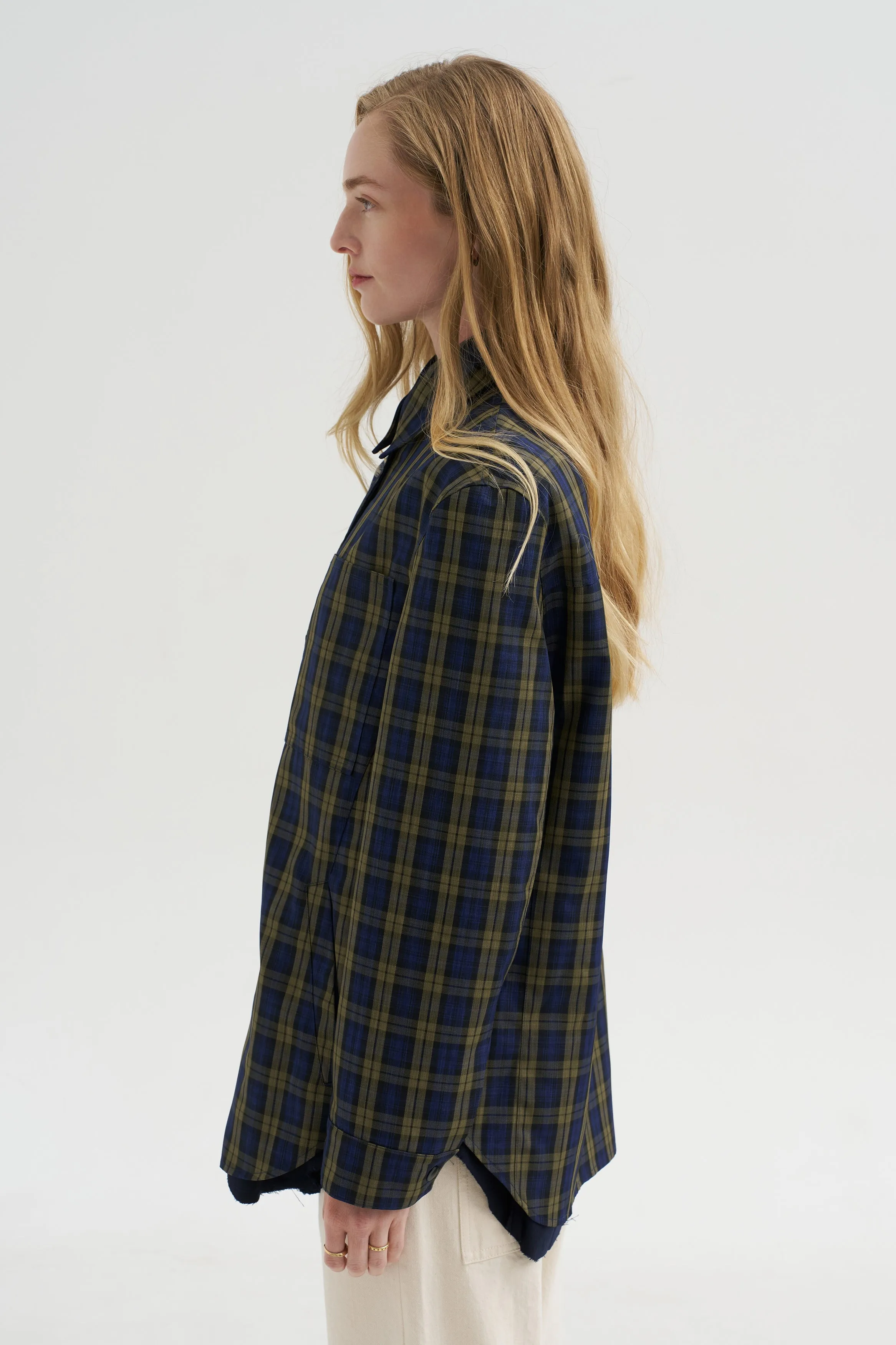 Techy Plaid Easy Shirt Jacket, Blue Multi sold by Kick Pleat product image thumbnail 3