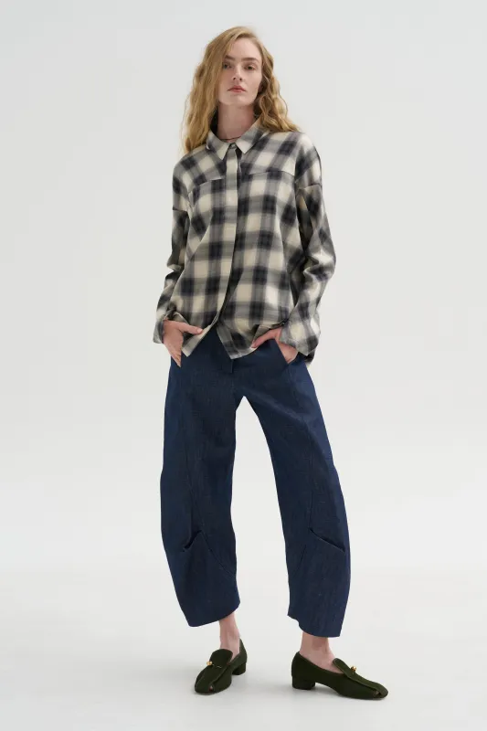 Pre-Order • Manu Shirt - City Plaid, Chalk made by Zero + Maria Cornejo