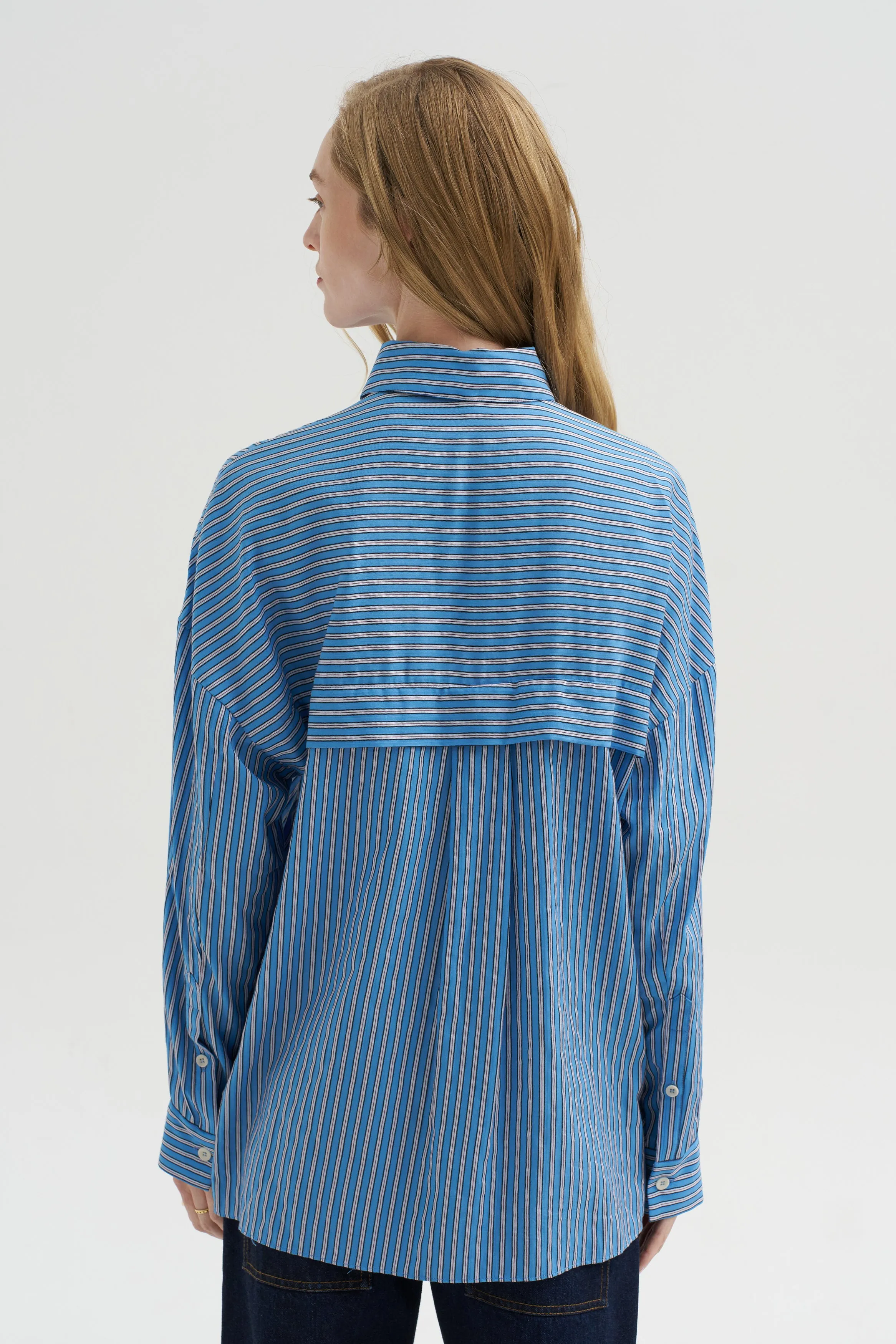 Edmund Lyocell Stripe Oversize, Blue Multi sold by Kick Pleat product image thumbnail 4