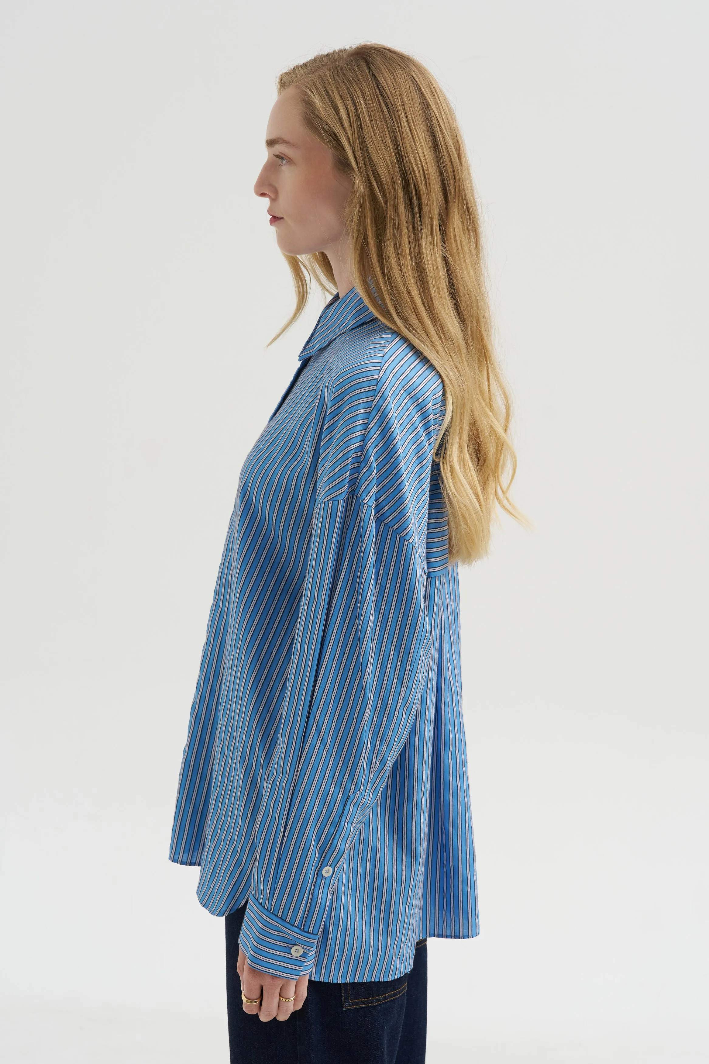 Edmund Lyocell Stripe Oversize, Blue Multi sold by Kick Pleat product image thumbnail 3