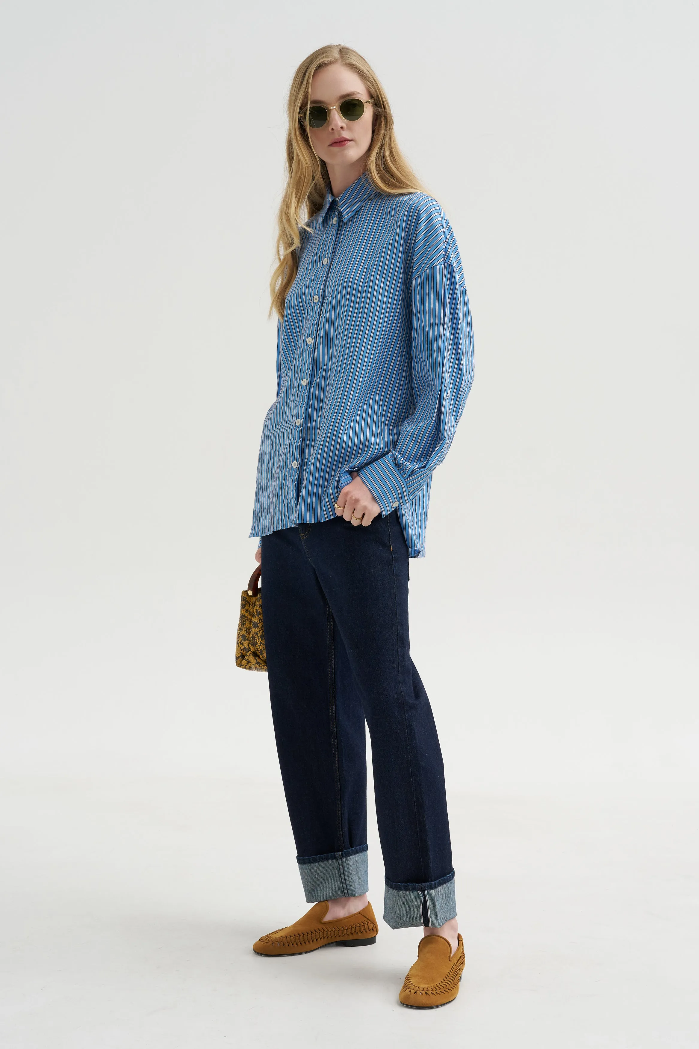 Edmund Lyocell Stripe Oversize, Blue Multi sold by Kick Pleat product image thumbnail 5