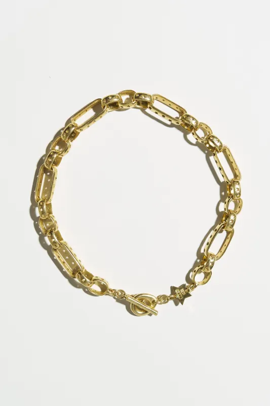 Moa Bracelet - Figaro, Yellow Gold made by Kick Pleat
