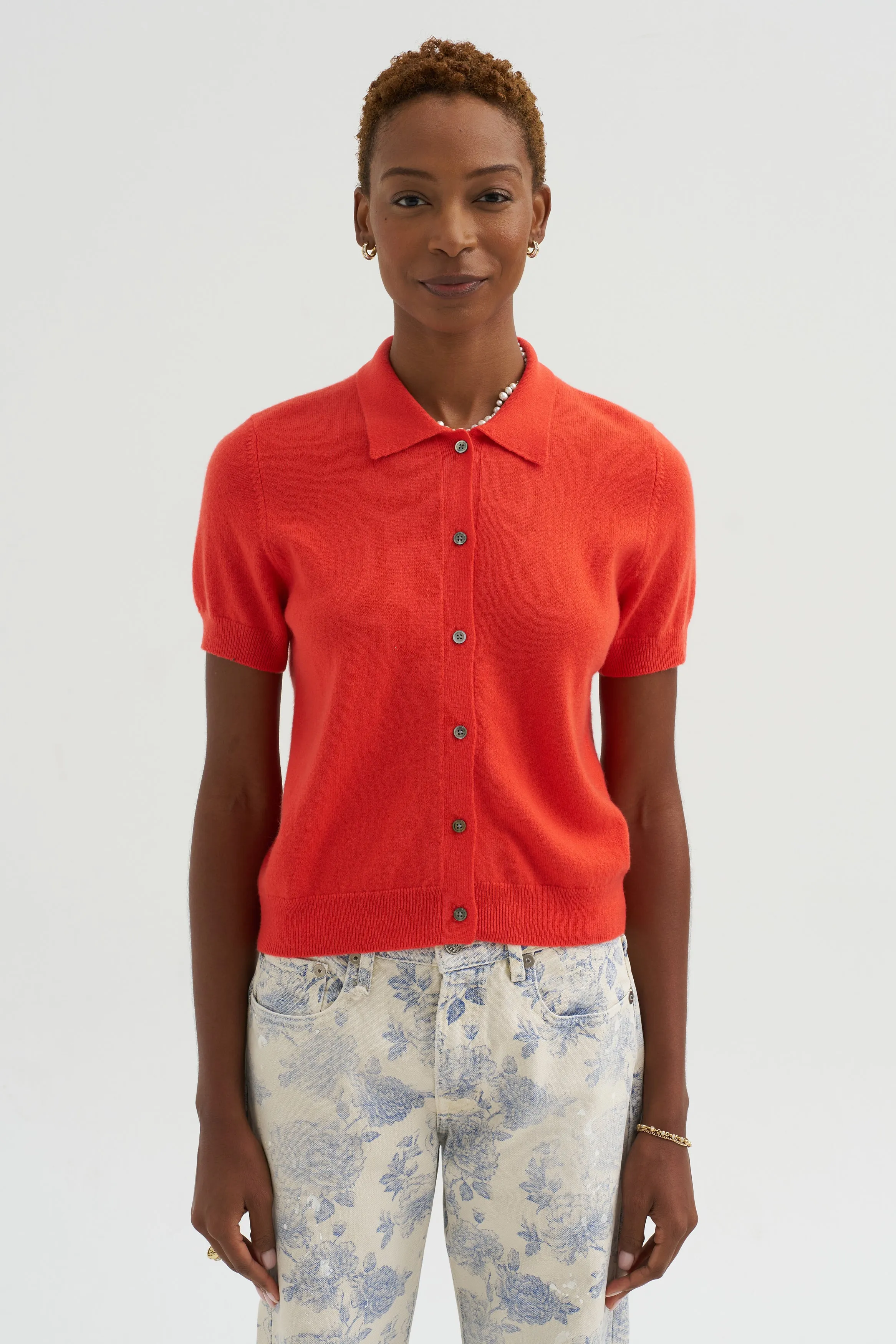 Leslie Cashmere Cardigan, Poppy sold by Kick Pleat product image thumbnail 2