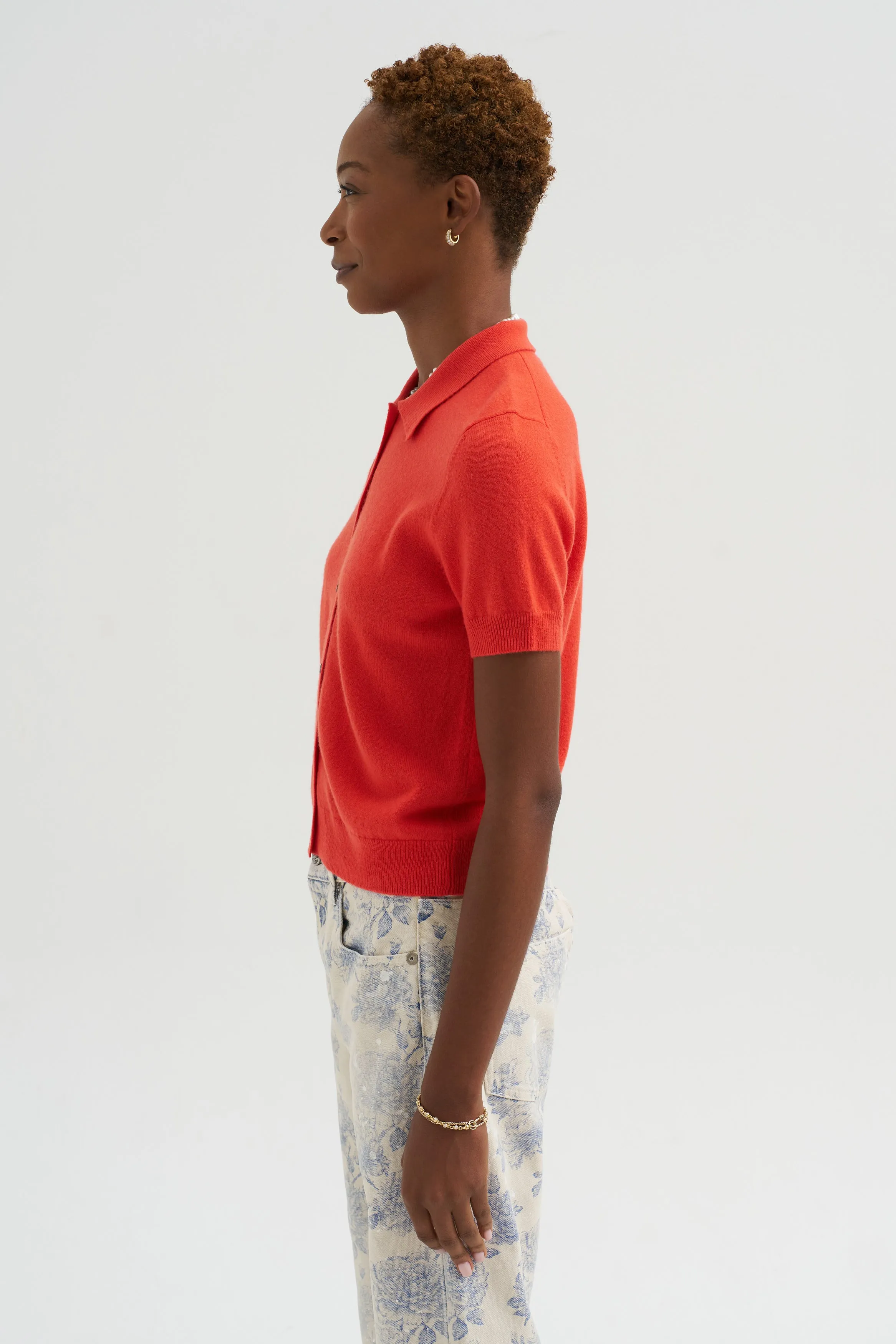 Leslie Cashmere Cardigan, Poppy sold by Kick Pleat product image thumbnail 3