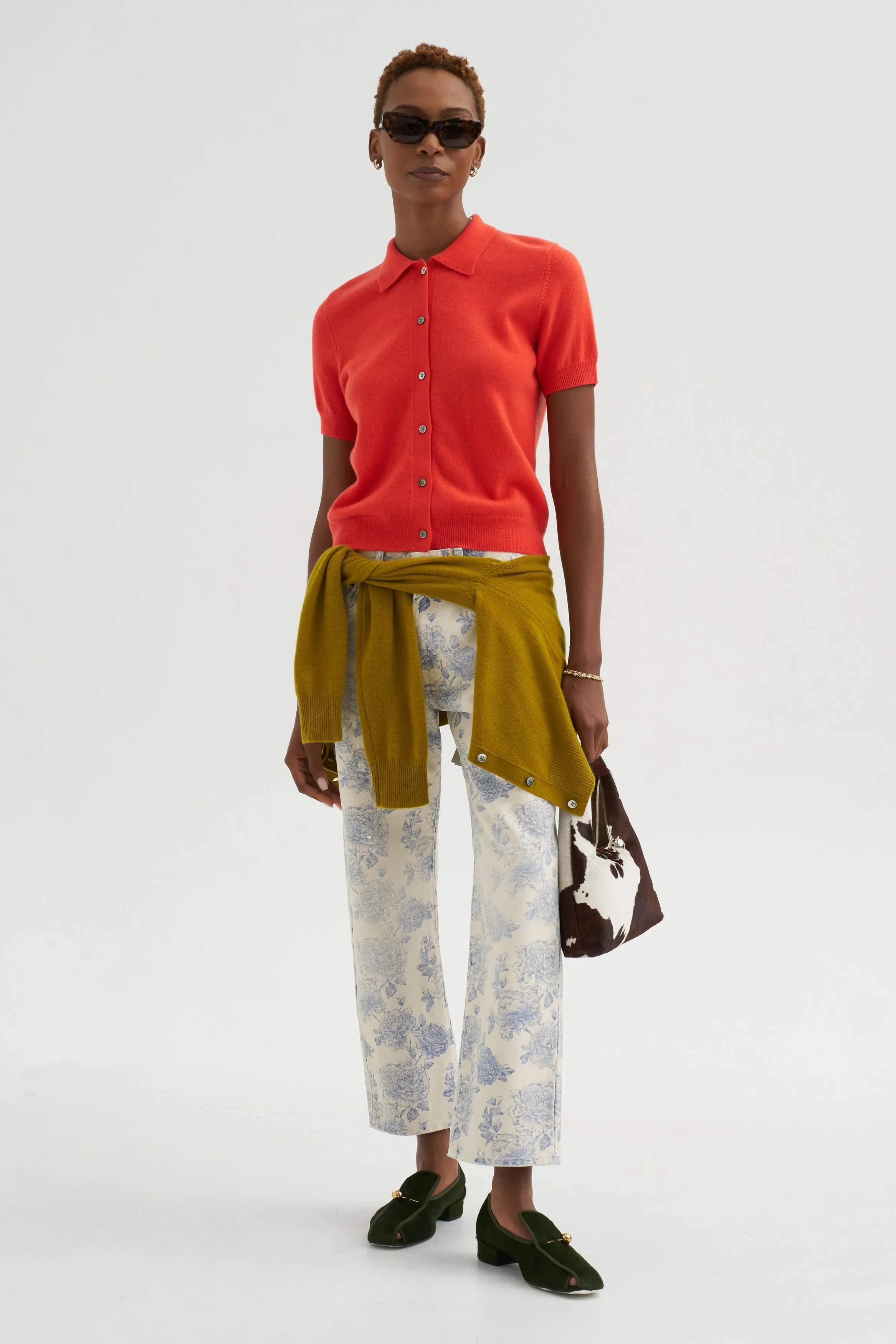 Leslie Cashmere Cardigan, Poppy sold by Kick Pleat product image thumbnail 5