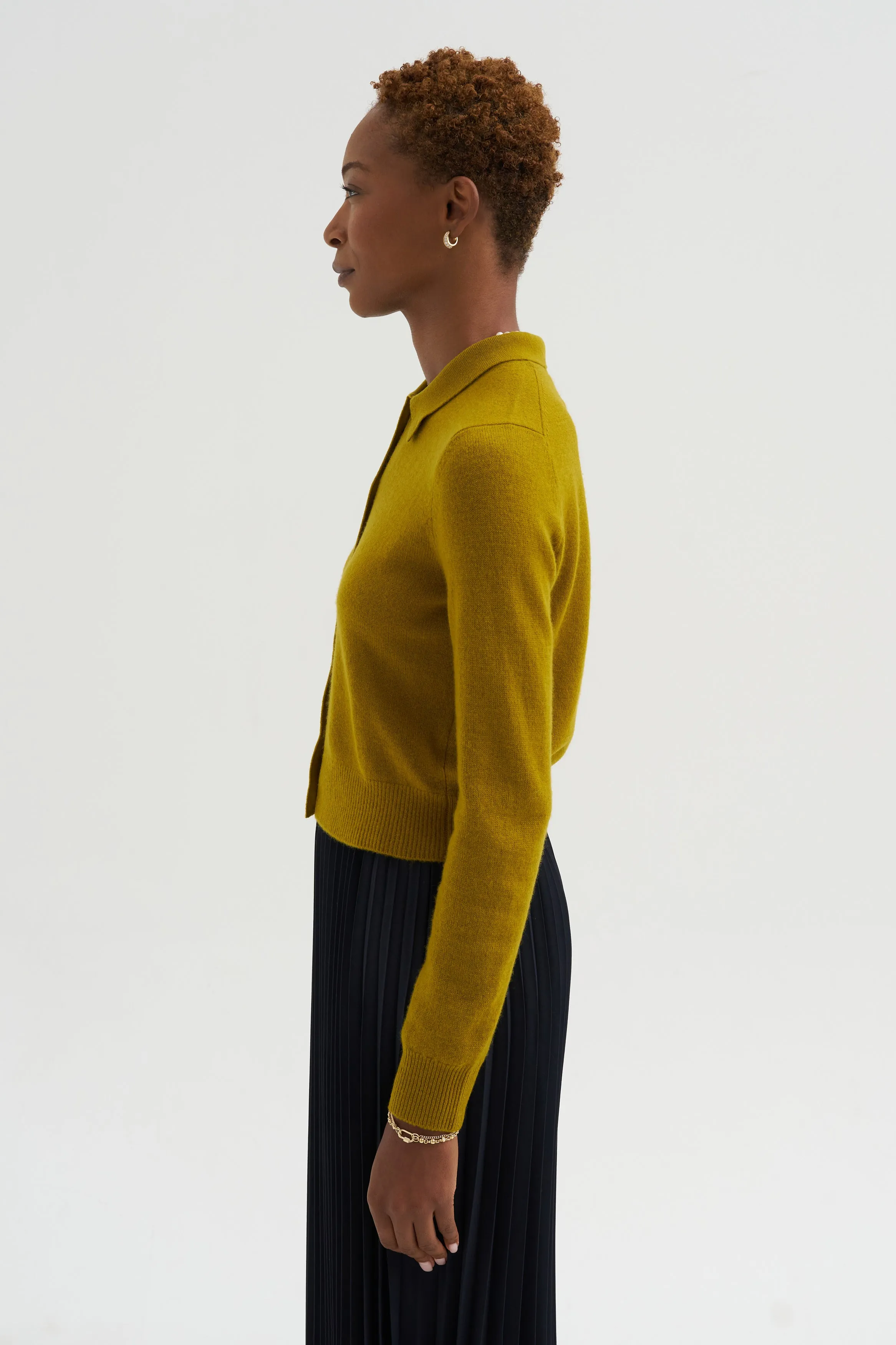 Wendy Cashmere Cardigan, Matcha sold by Kick Pleat product image thumbnail 3