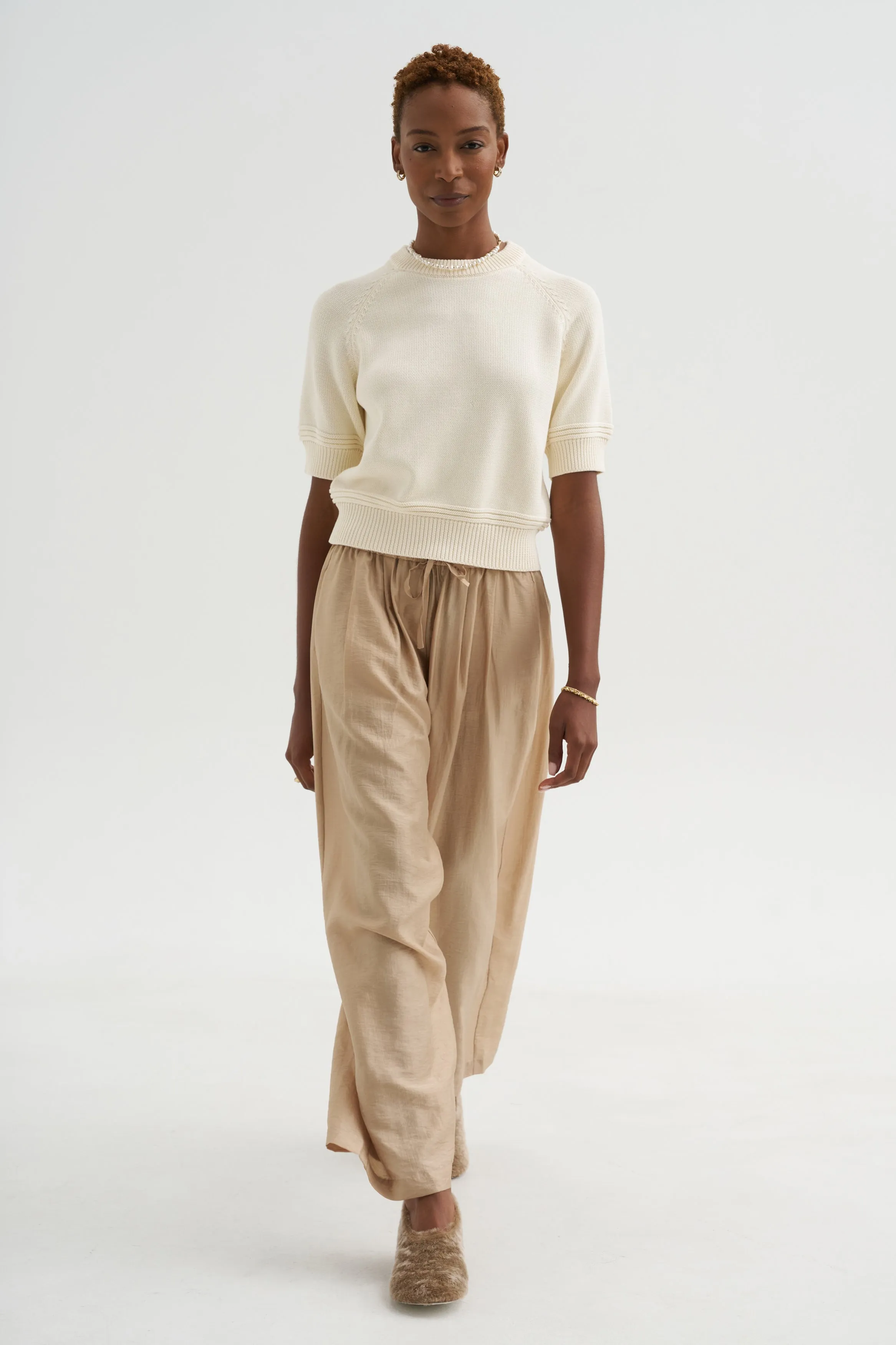 Daria Cotton Top, Off White sold by Kick Pleat