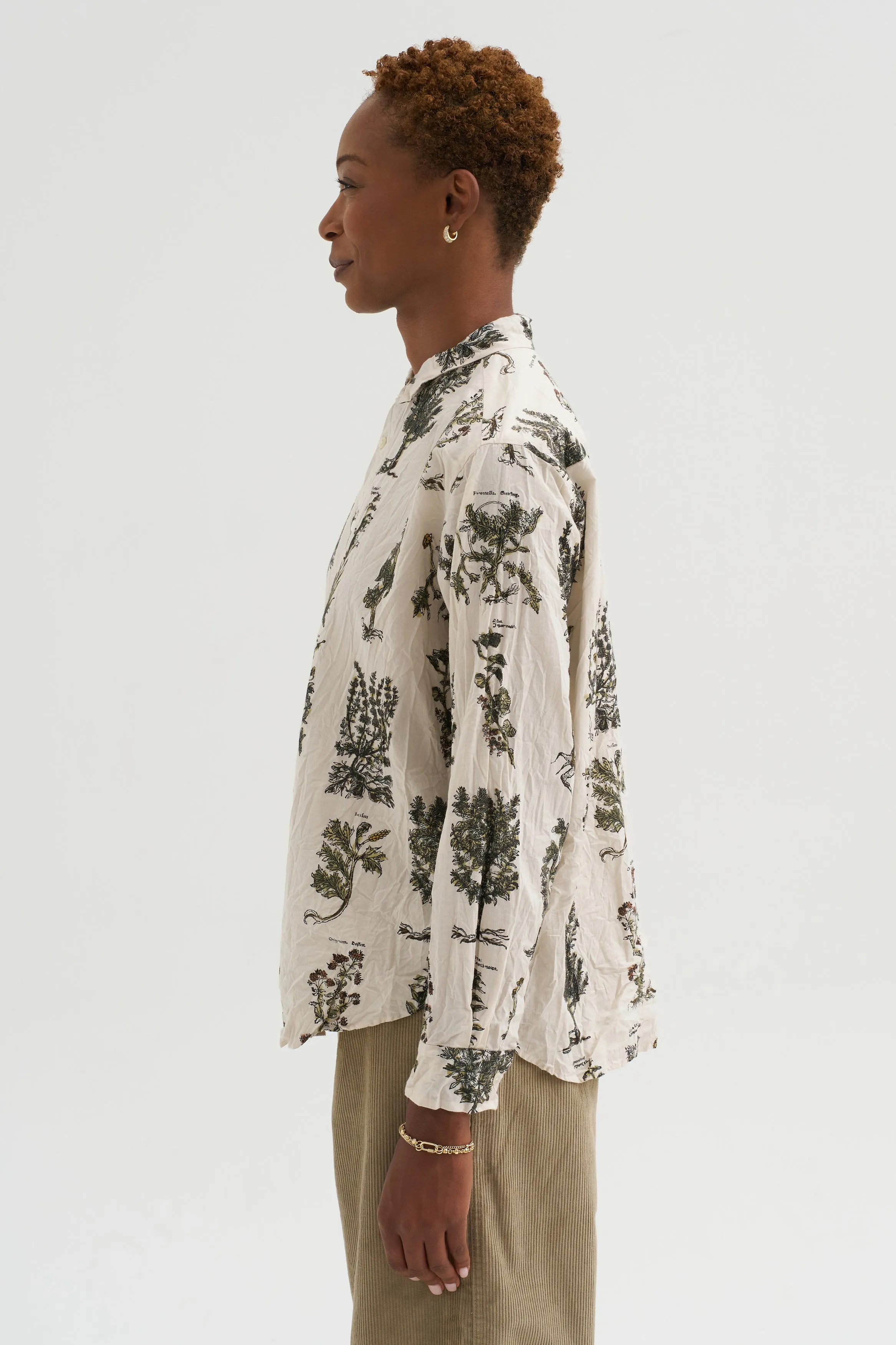 Relax Herbal Print Shirt, Ivory sold by Kick Pleat product image thumbnail 3