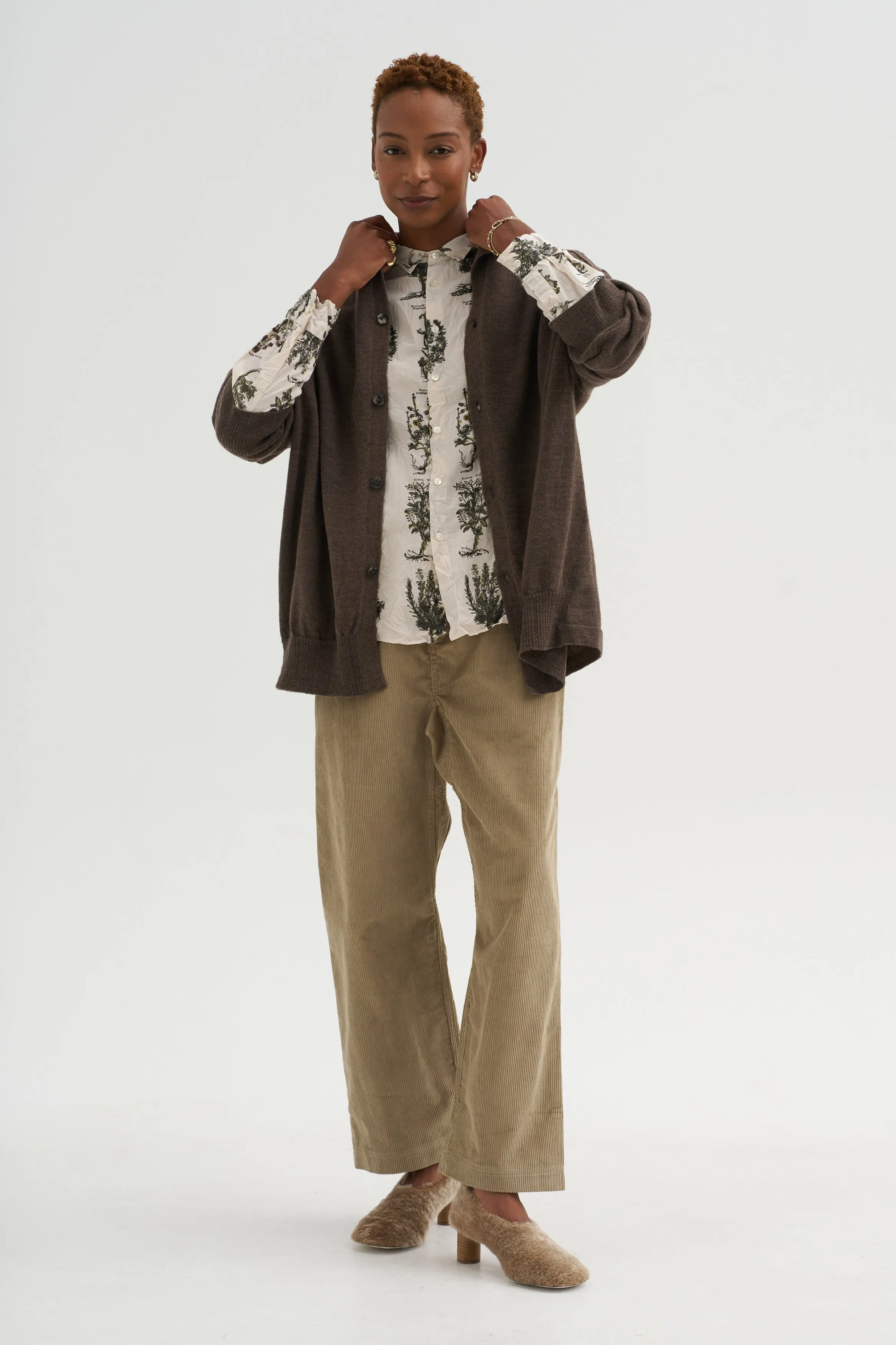 Relax Herbal Print Shirt, Ivory sold by Kick Pleat