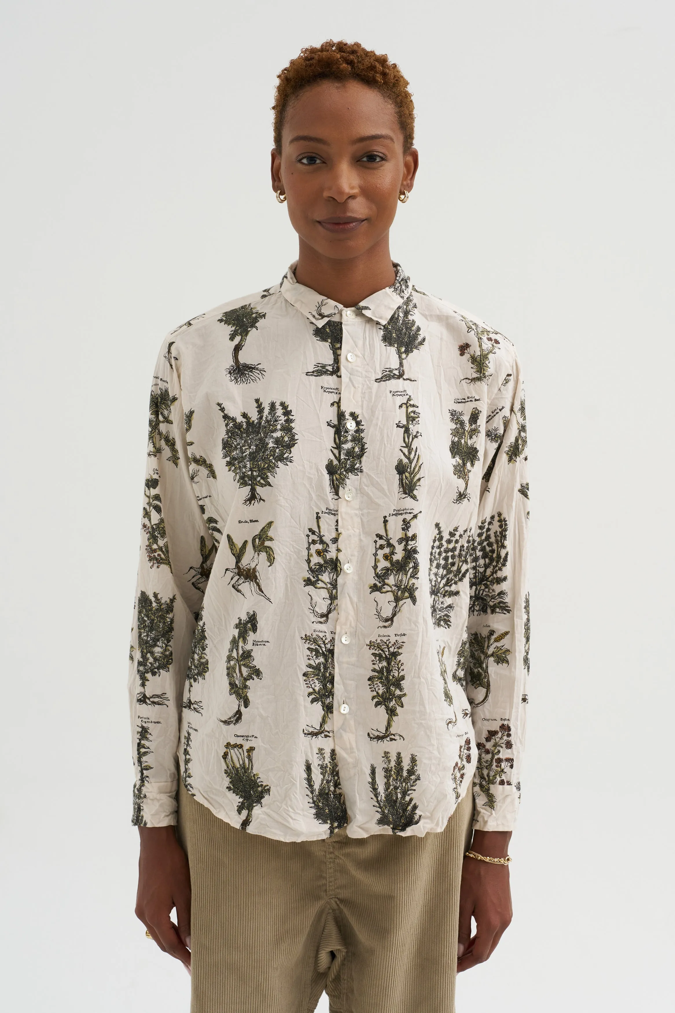 Relax Herbal Print Shirt, Ivory sold by Kick Pleat product image thumbnail 2