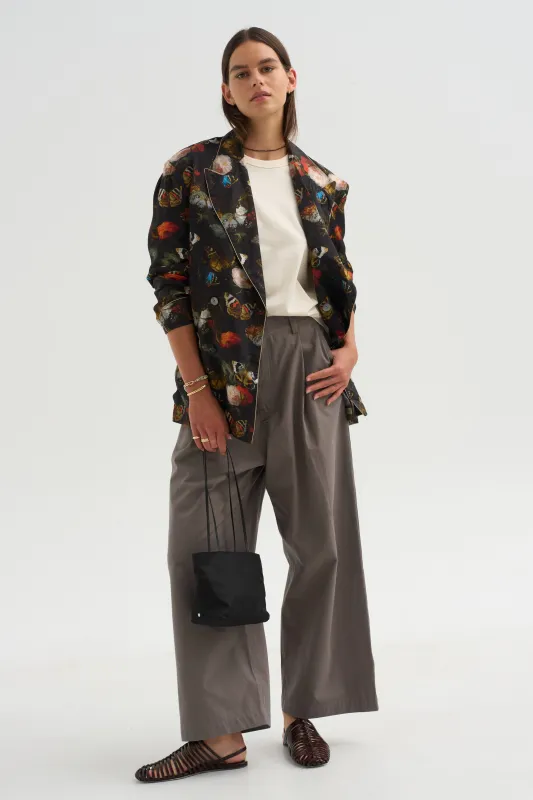 Pre-Order • Oversized Ragged Blazer, Floral Butterfly on Black made by R13
