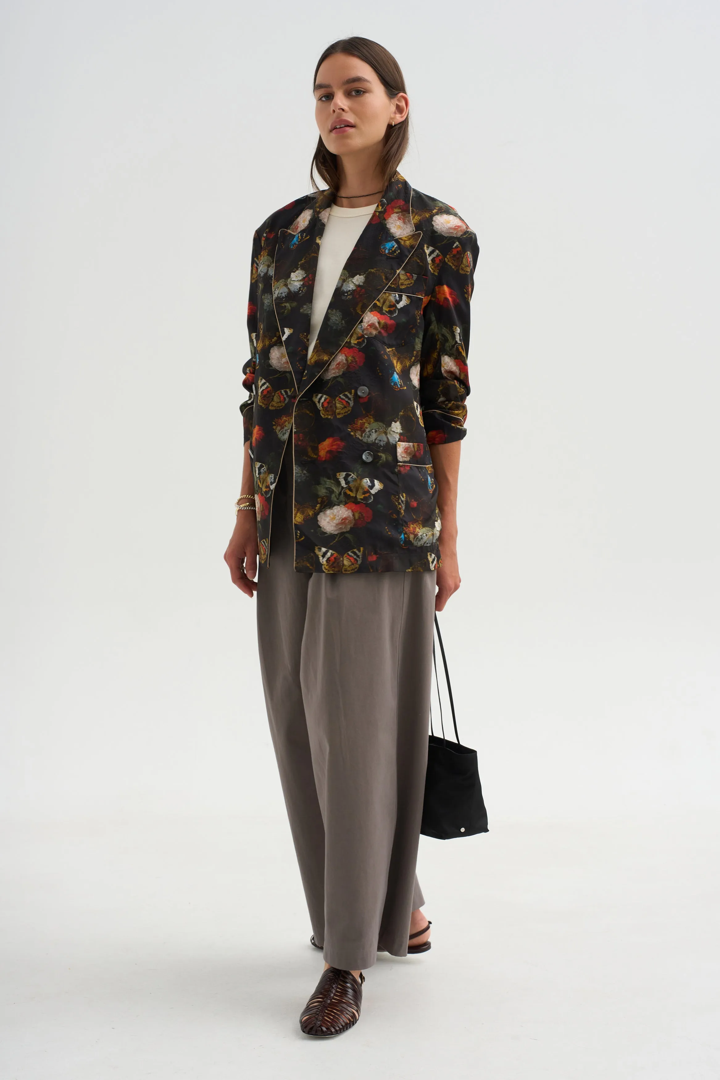 Pre-Order • Oversized Ragged Blazer, Floral Butterfly on Black sold by Kick Pleat product image thumbnail 5