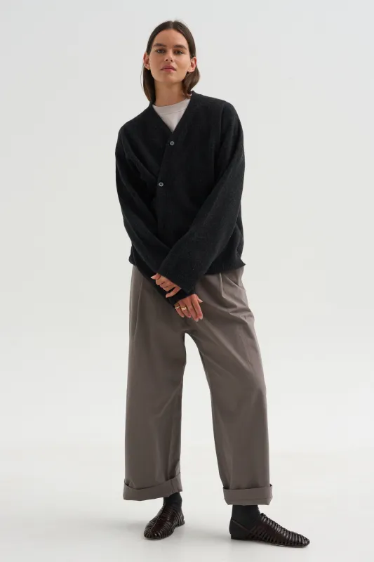 Superfine Wool Cardigan, Anthracite made by Sofie D'Hoore