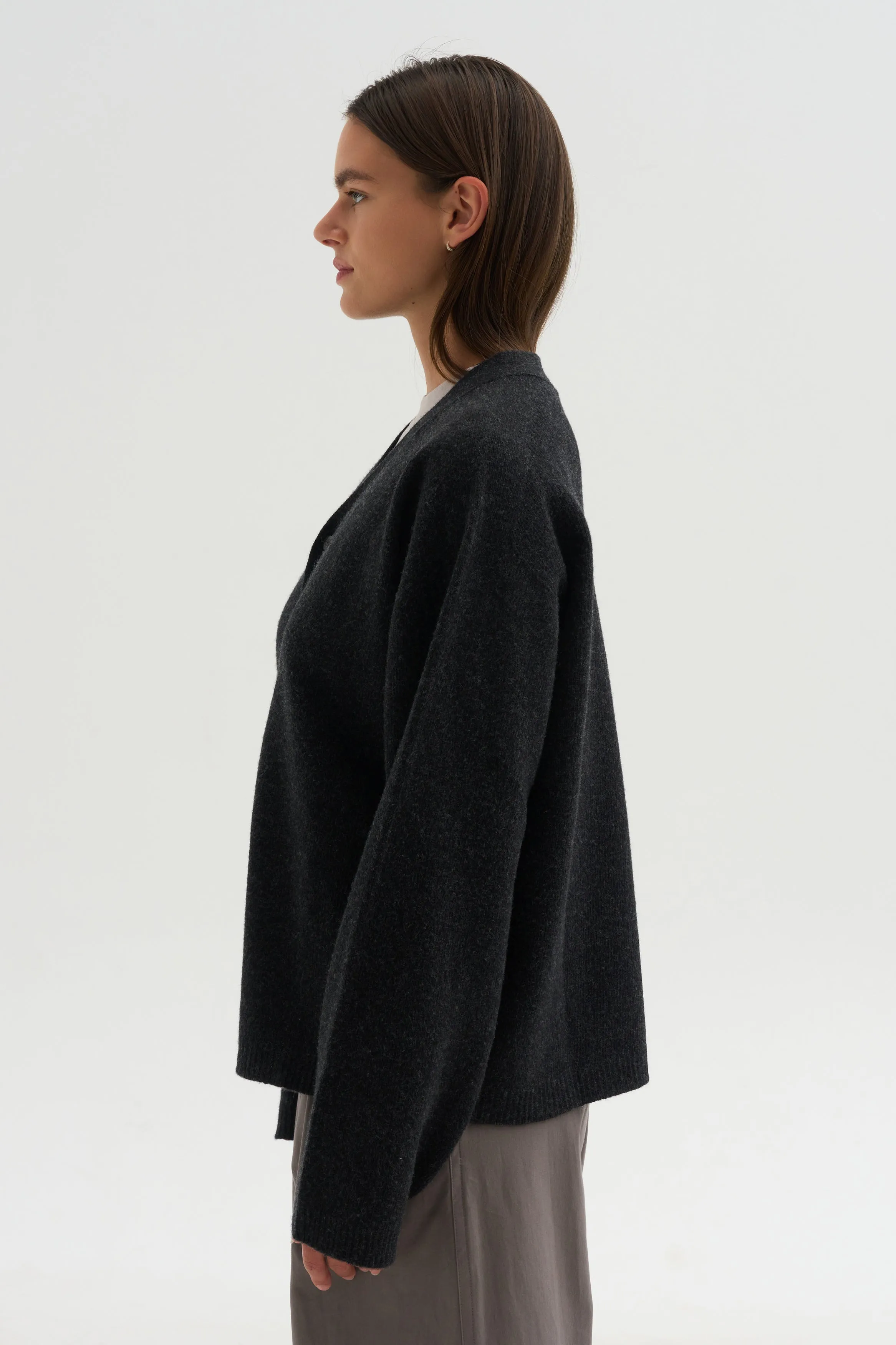 Superfine Wool Cardigan, Anthracite sold by Kick Pleat product image thumbnail 3