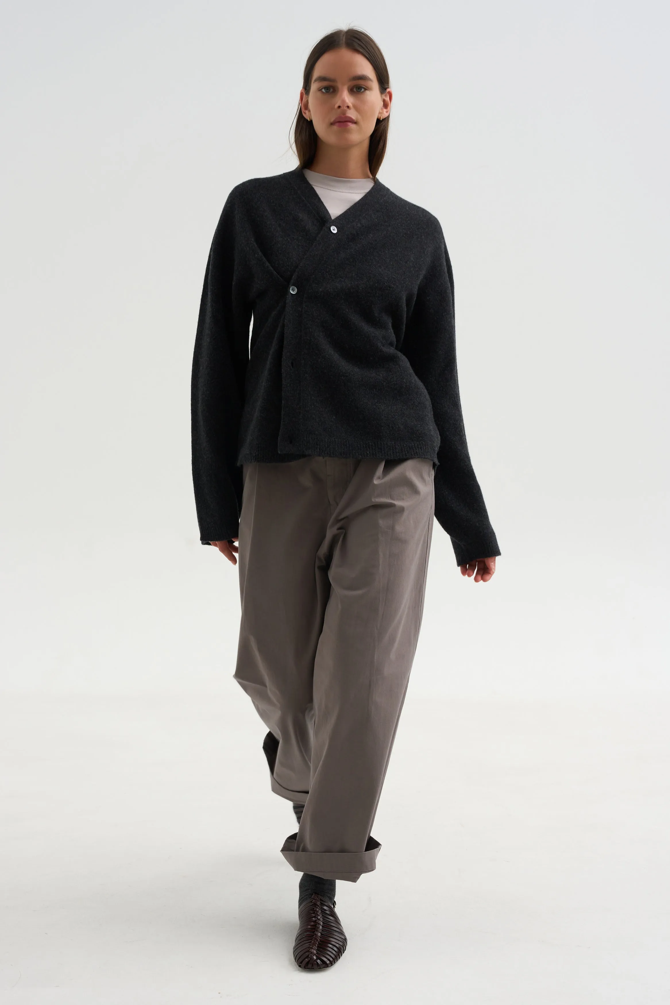 Superfine Wool Cardigan, Anthracite sold by Kick Pleat product image thumbnail 5