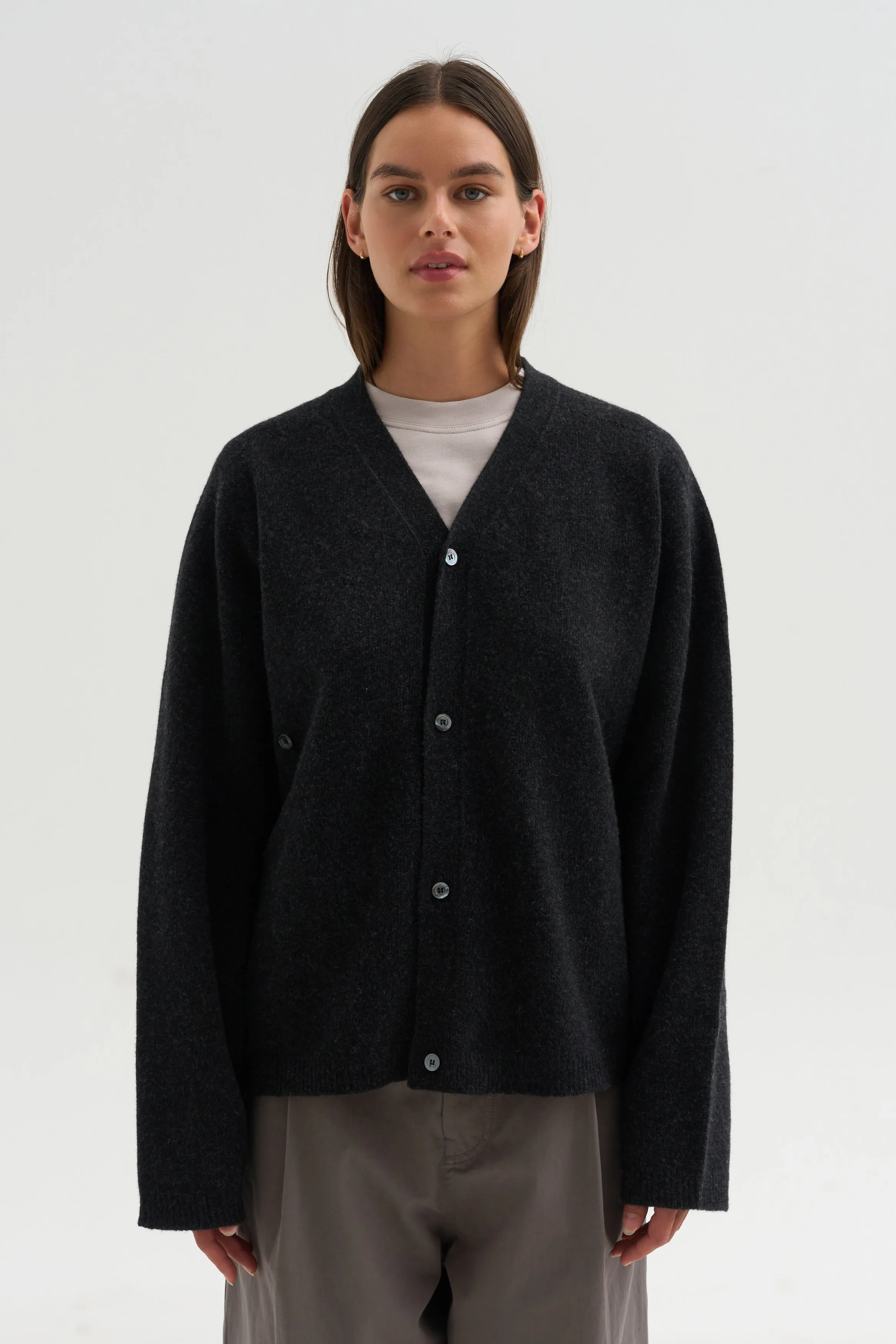Superfine Wool Cardigan, Anthracite sold by Kick Pleat product image thumbnail 2