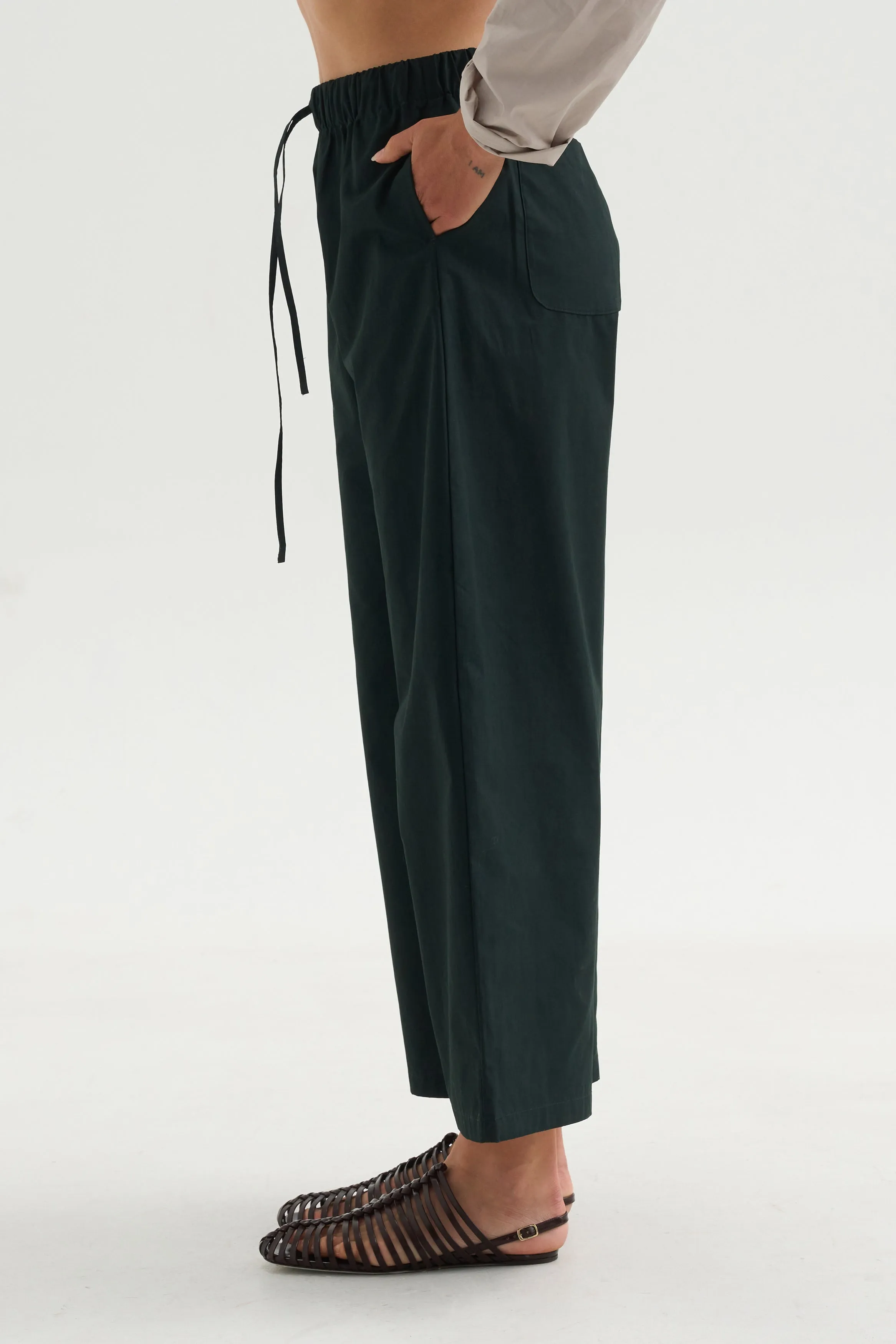 Cotton & Linen Trouser, Bottle Green sold by Kick Pleat product image thumbnail 3