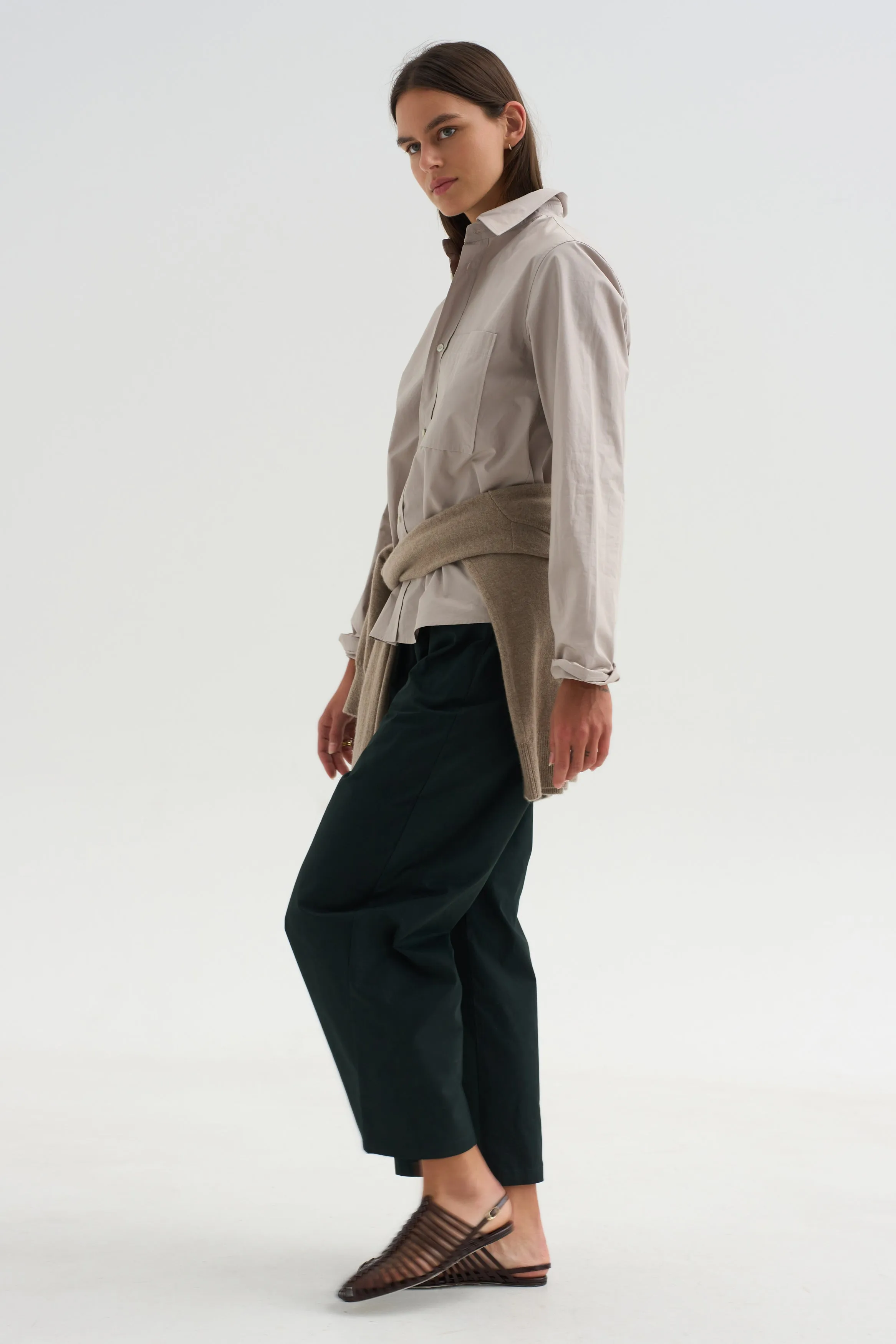 Cotton & Linen Trouser, Bottle Green sold by Kick Pleat product image thumbnail 5