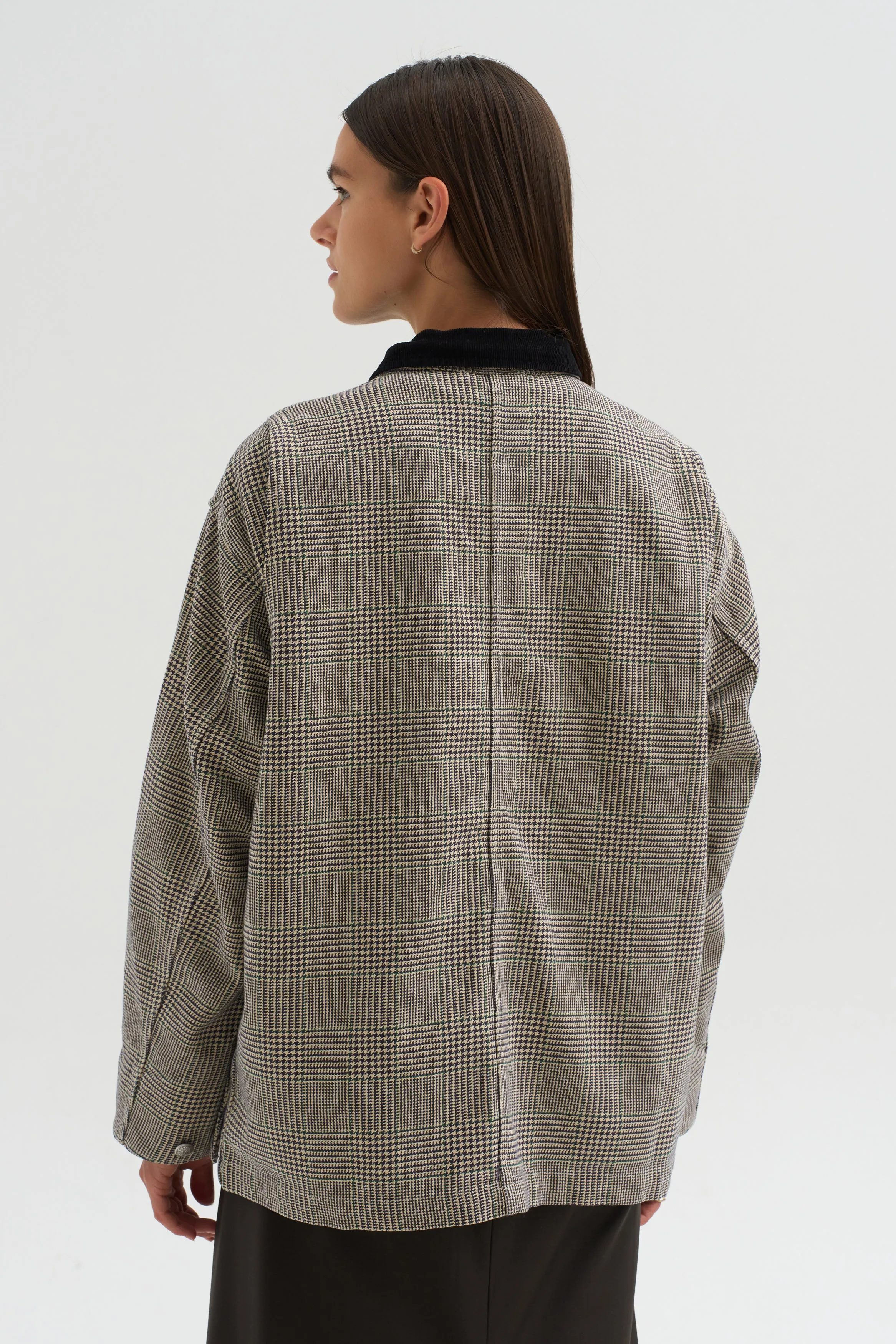 Relaxed Chore Jacket, Price of Wales Grey Check sold by Kick Pleat product image thumbnail 4