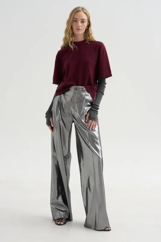 Cropped T-shirt, Bordeaux made by SA SU PHI