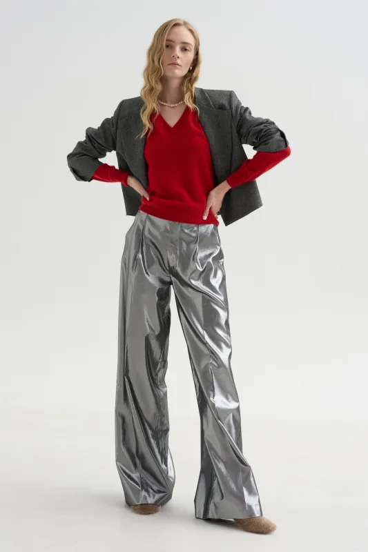 V-Neck Sweater, Red made by SA SU PHI