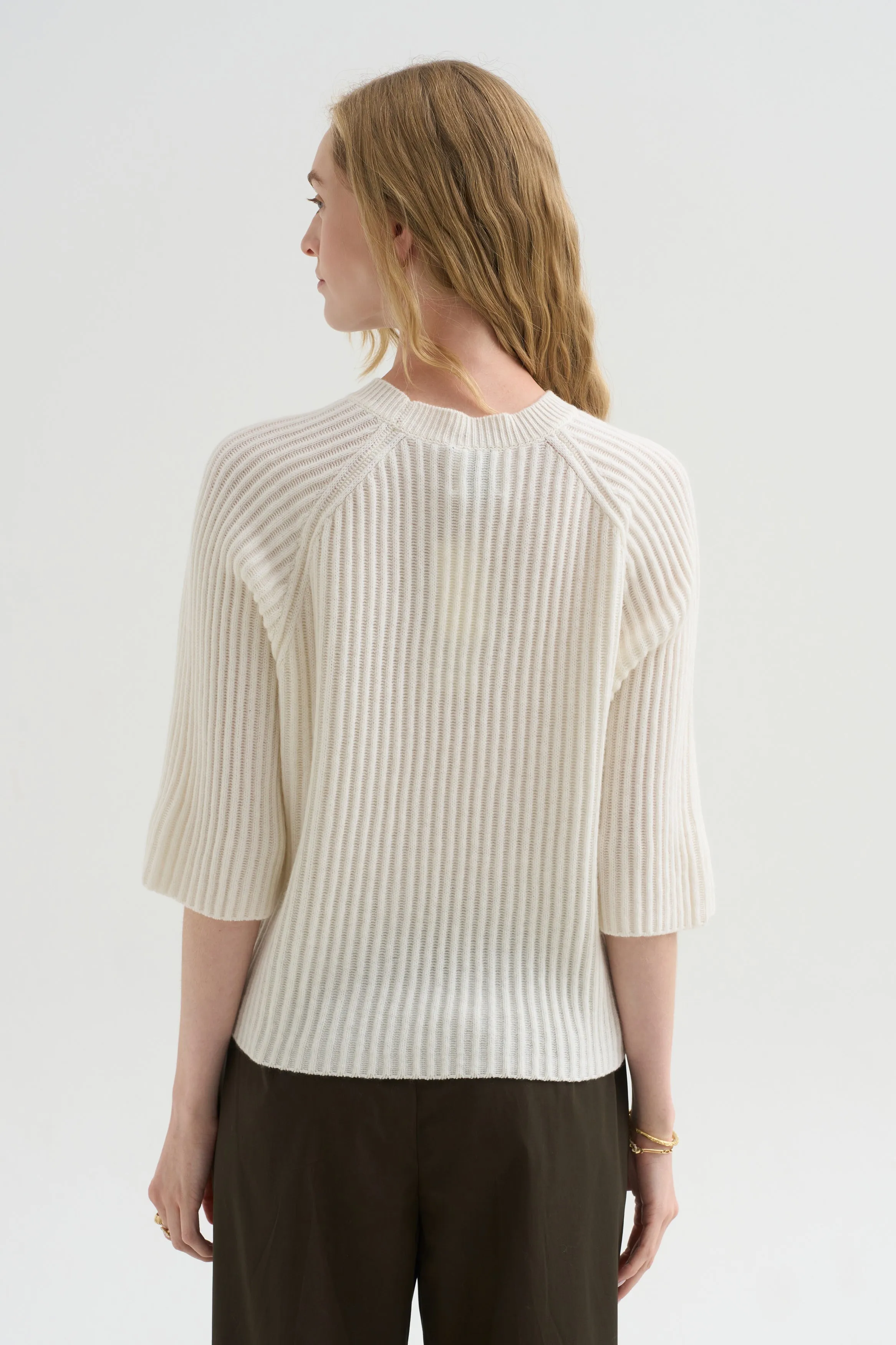 Round Neck Sweater, Fleur De Sel sold by Kick Pleat product image thumbnail 4
