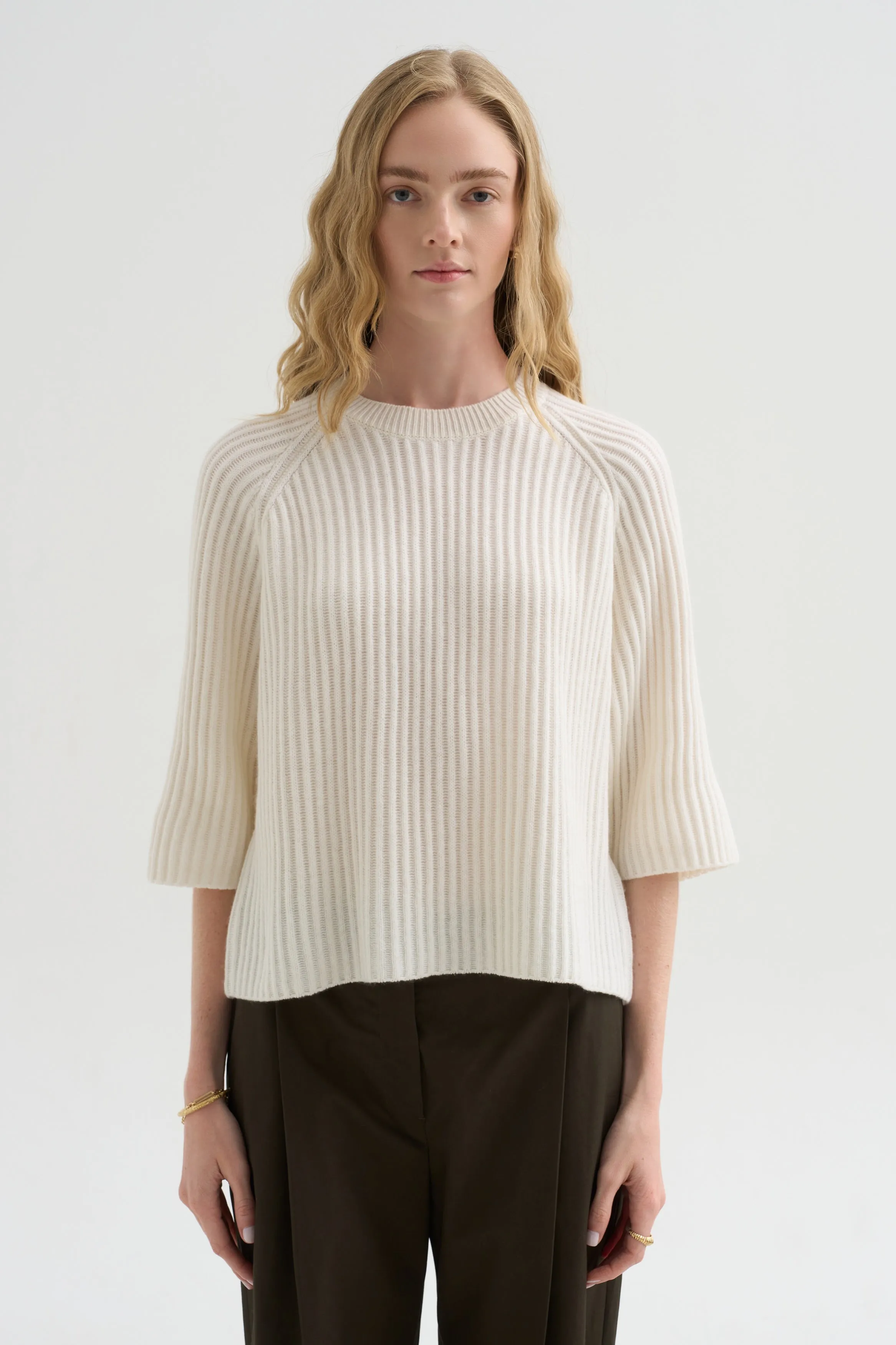Round Neck Sweater, Fleur De Sel sold by Kick Pleat product image thumbnail 2