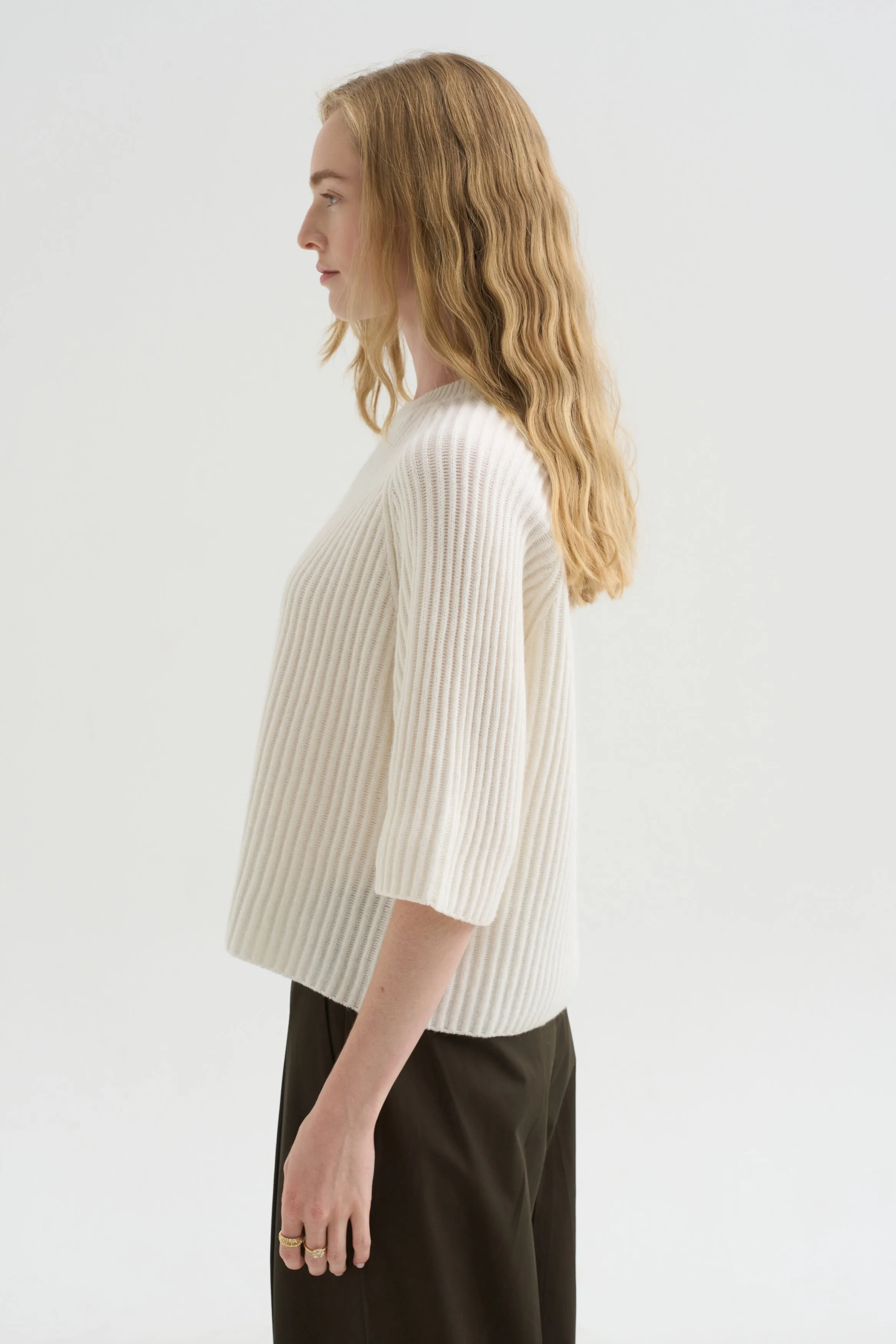 Round Neck Sweater, Fleur De Sel sold by Kick Pleat product image thumbnail 3
