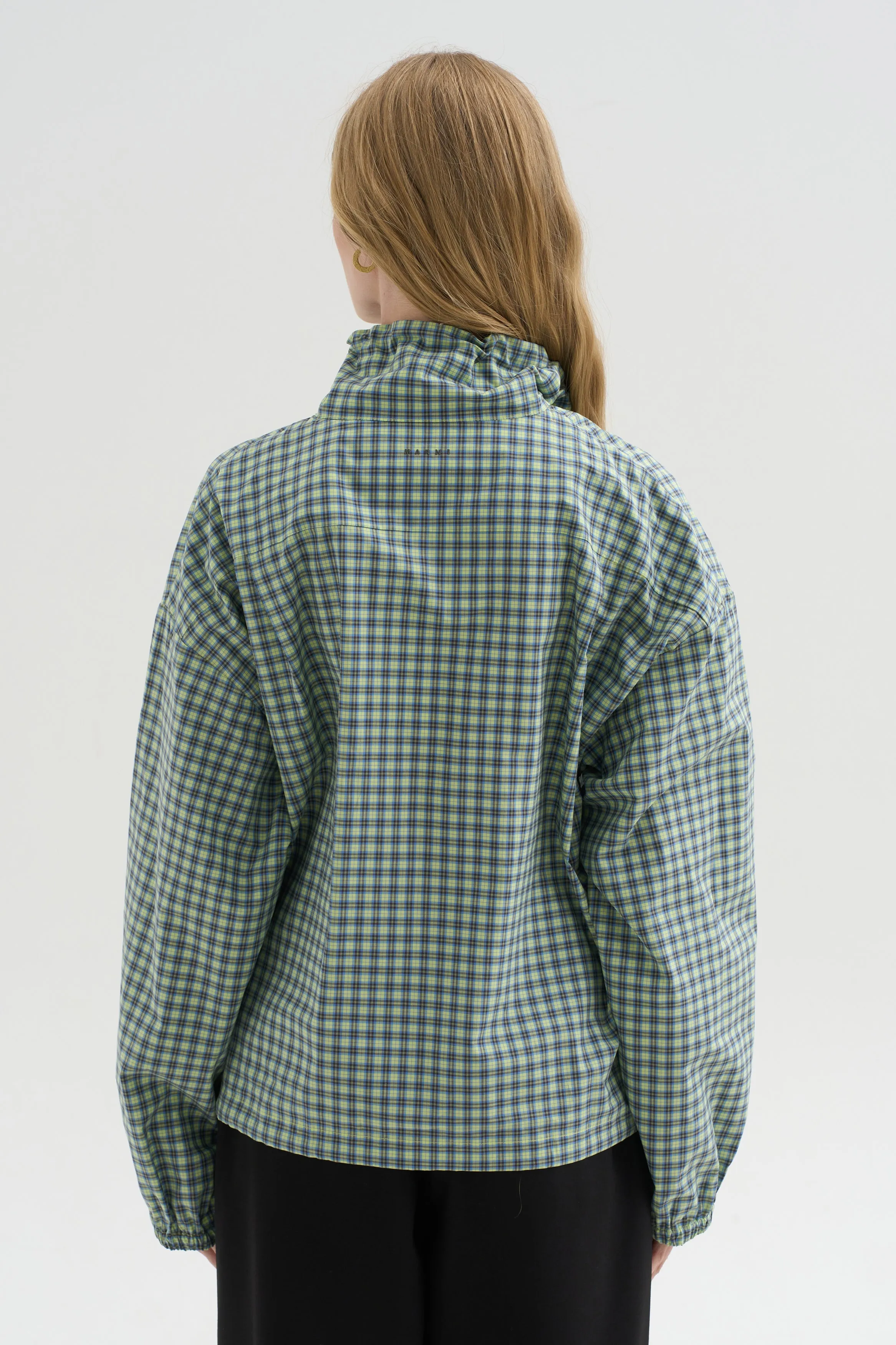Checked Poplin Blouse with High Neck, Acid sold by Kick Pleat product image thumbnail 4
