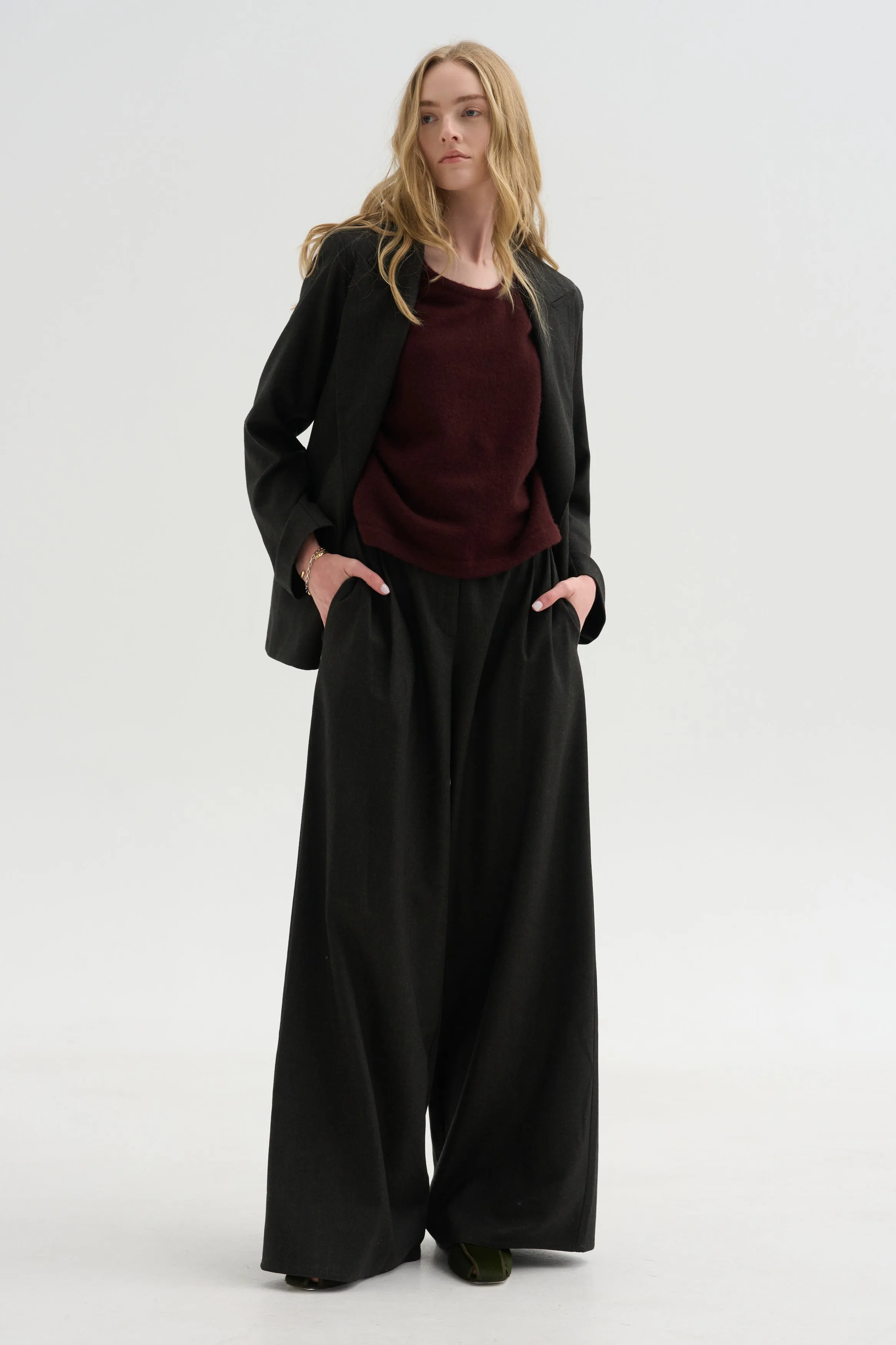 Full Pants Flanella, Moss sold by Kick Pleat